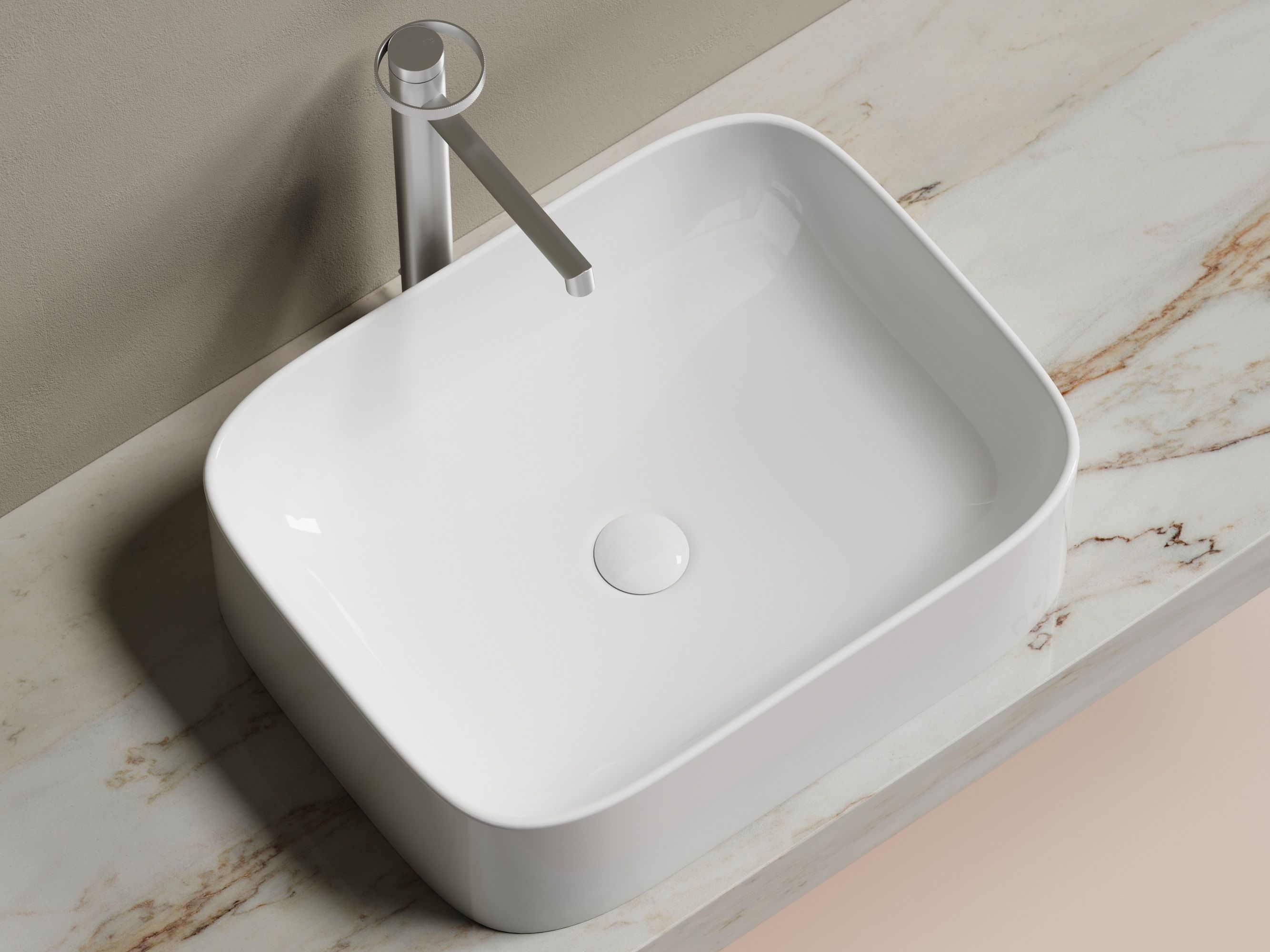 Умывальник чаша накладная прямоугольная CN6052