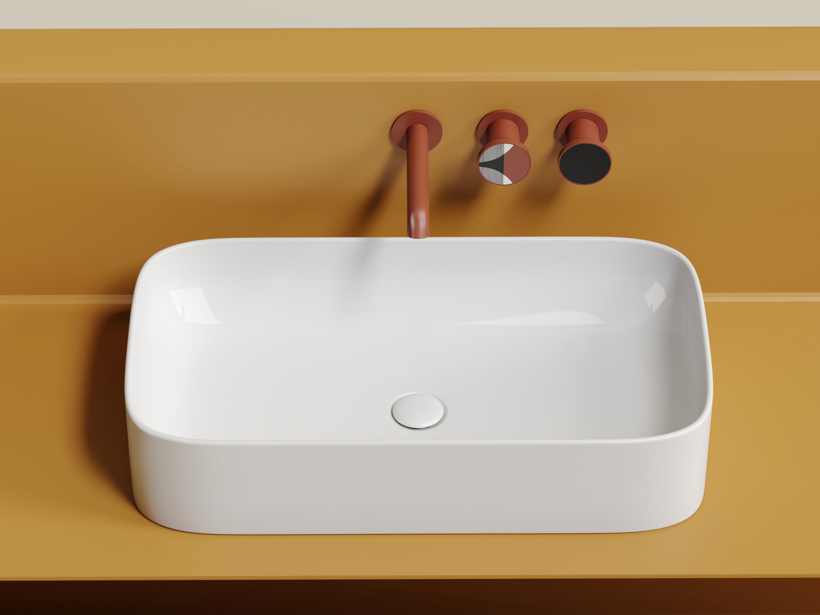 Умывальник чаша накладная прямоугольная CN6054