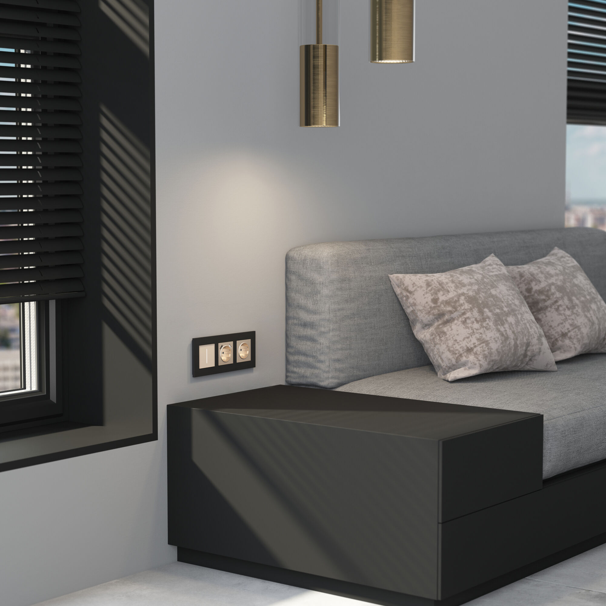 Рамка на 3 поста AluMax (черный алюминий) Werkel