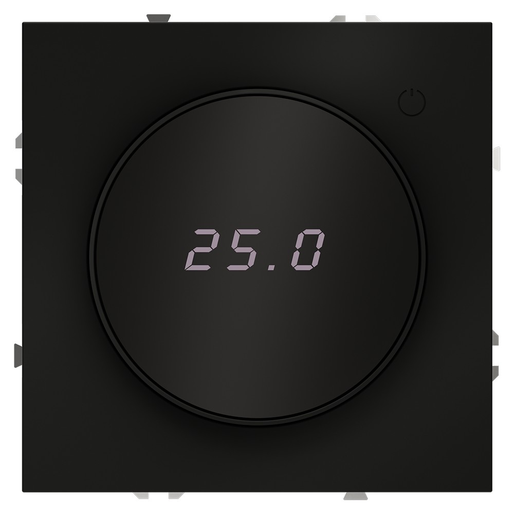 Терморегулятор электронный VOLTUM S70 с индикацией и датчиком, для теплого пола, (черный матовый)