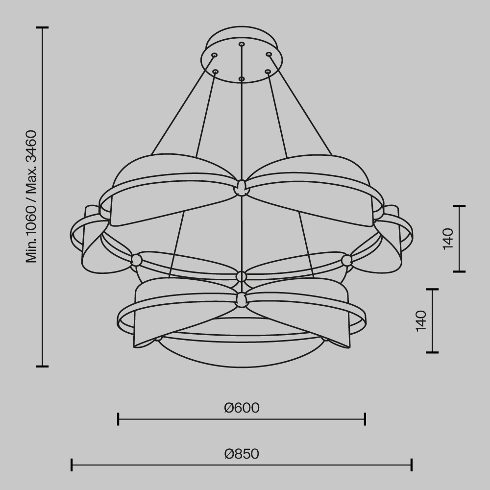 Подвесной светильник Maytoni Breeze MOD281PL-L80BS3K
