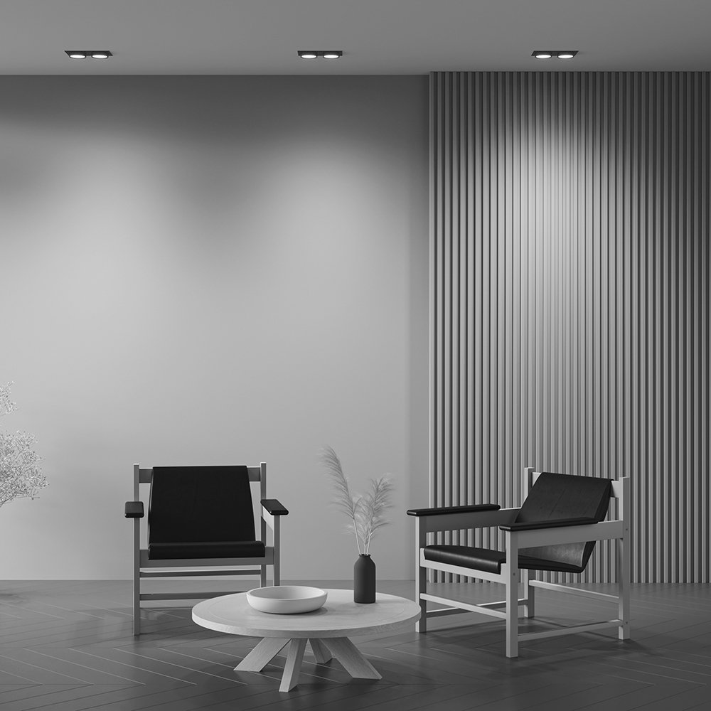 Встраиваемый светильник Maytoni Hoop GX53 2x12W DL086-02-GX53-SQ-B