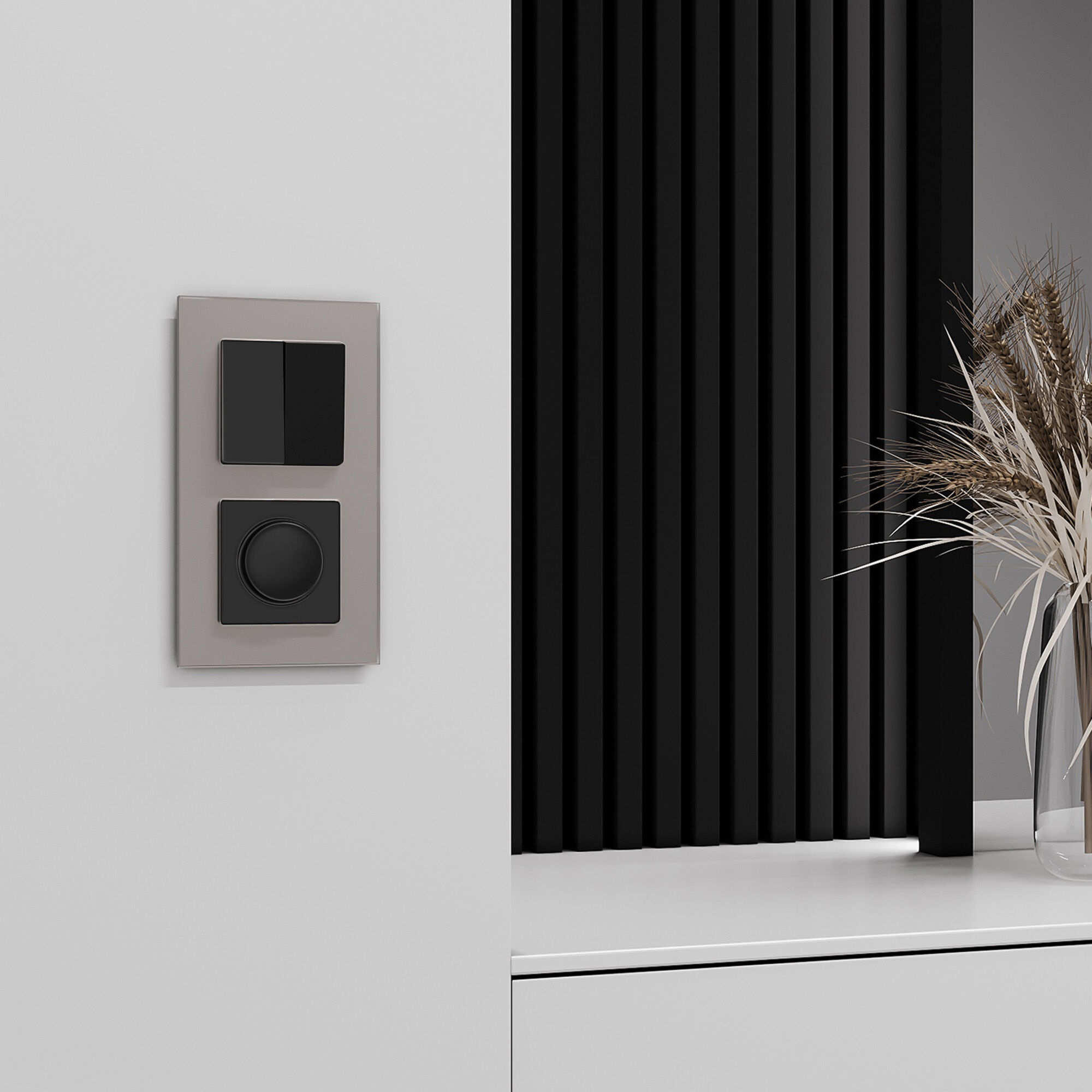 Рамка на 2 поста Senso (дымчатый, стекло soft-touch) Werkel