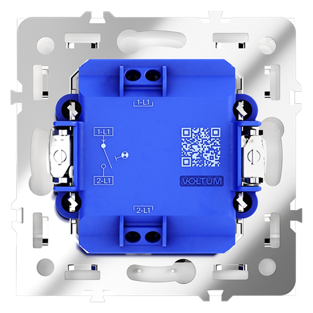 Выключатель встраиваемый VOLTUM S70 одноклавишный с подсветкой 10А, (белый глянцевый)