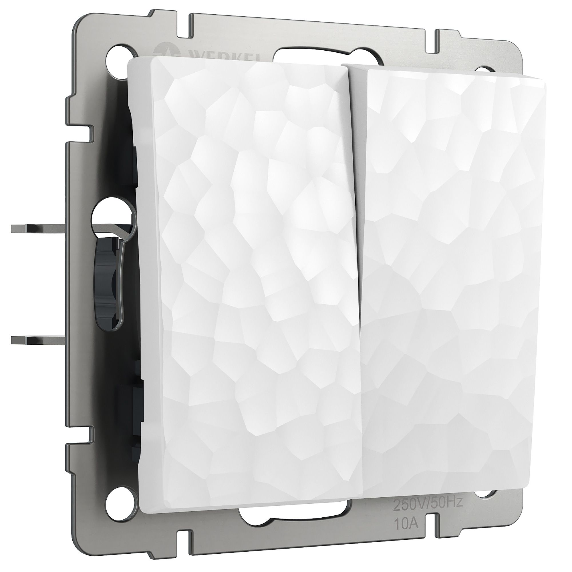 Выключатель двухклавишный проходной (белый) Werkel