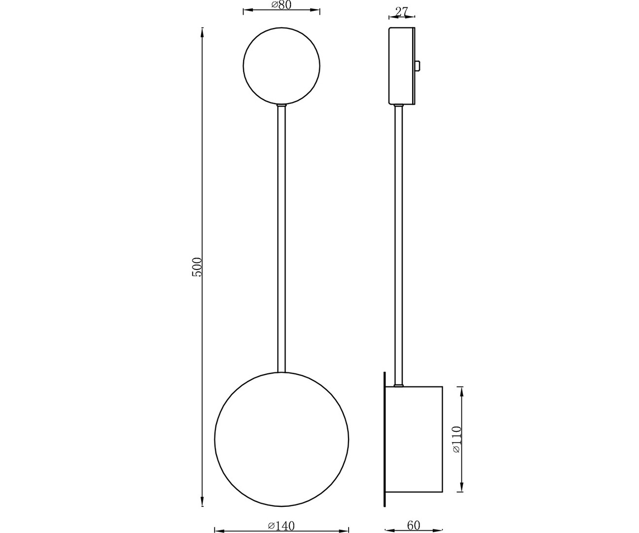2208-1B,19 Настенный светильник Фирс черный Led 5W