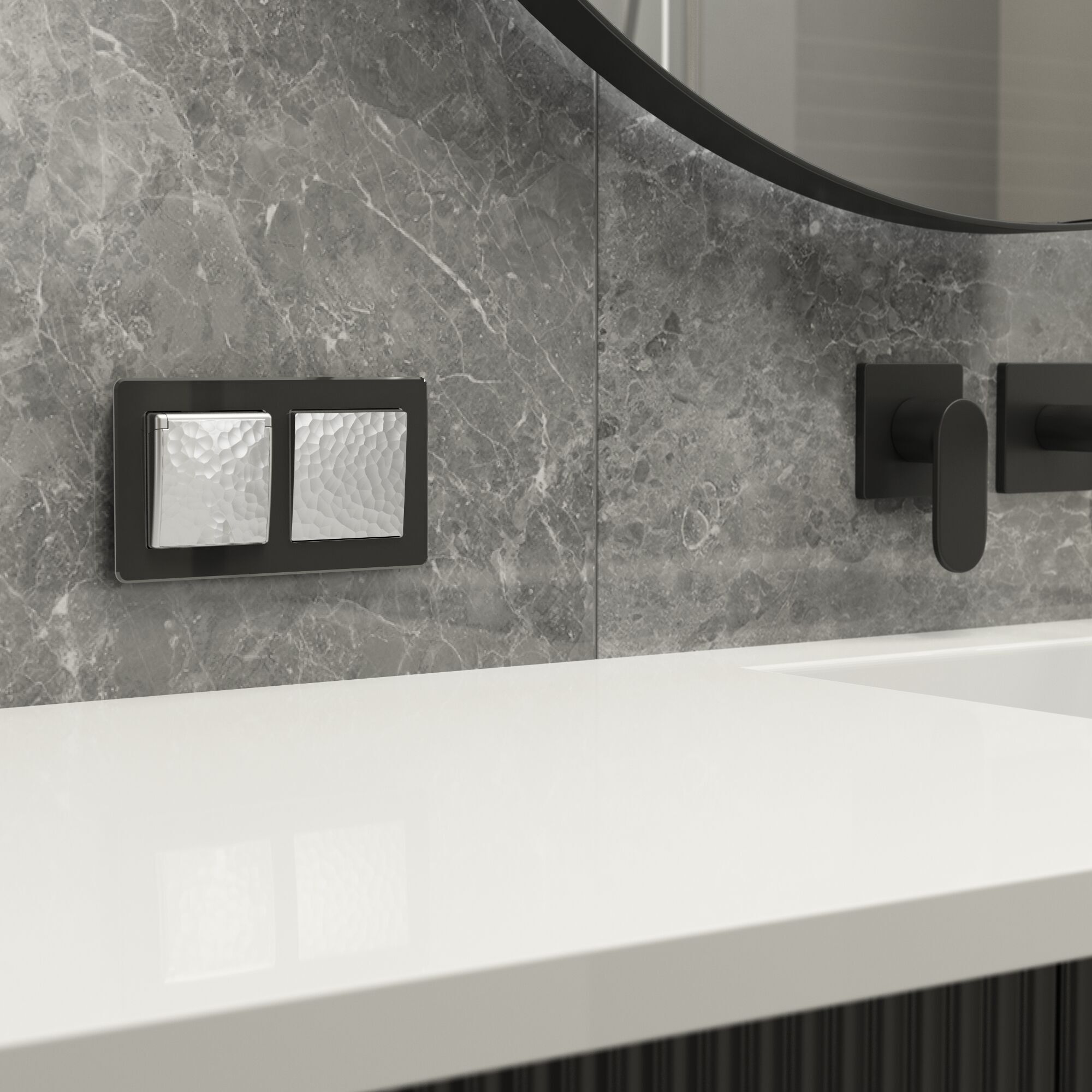 Выключатель одноклавишный (серебряный) Werkel