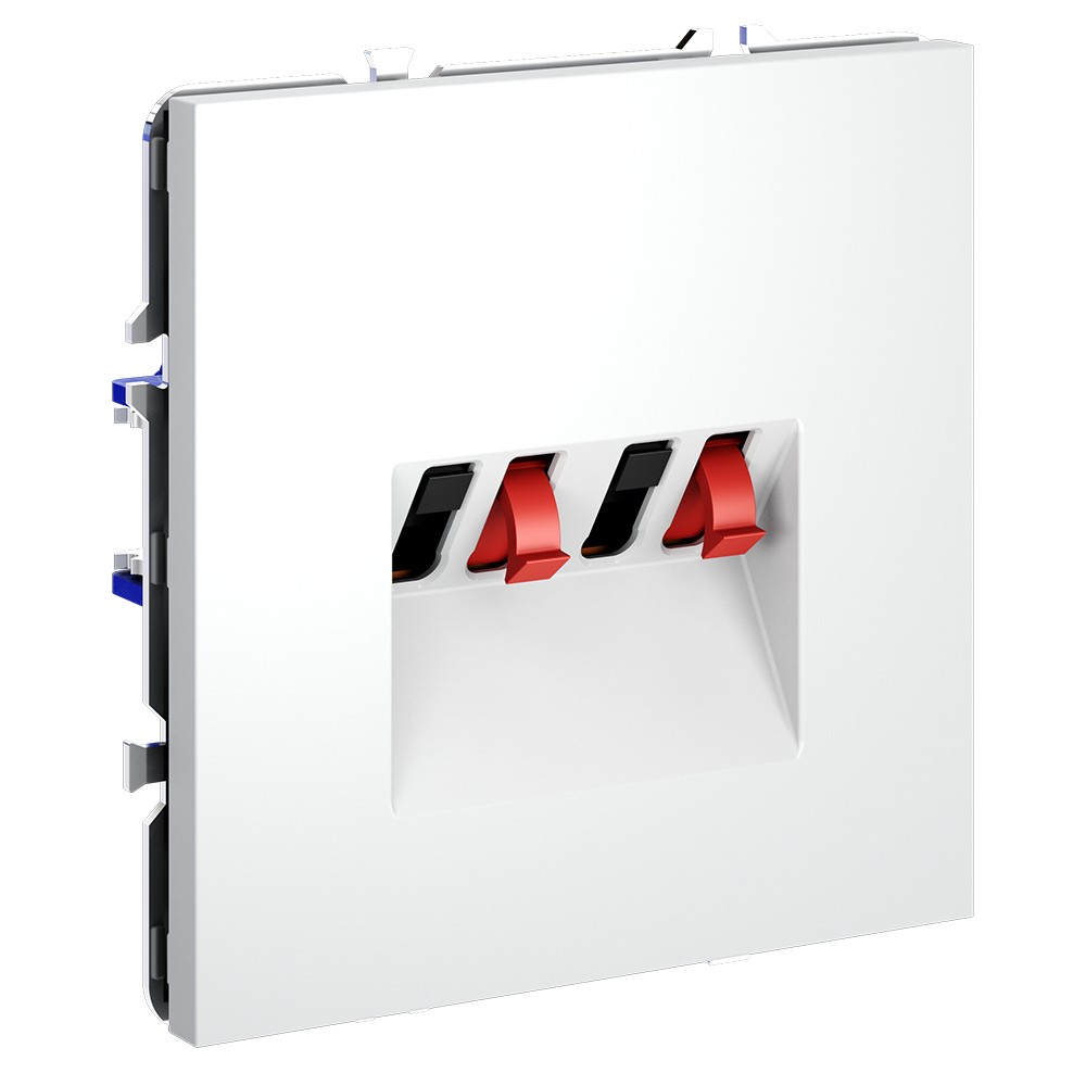 Розетка акустическая встраиваемая VOLTUM S70 4-местная, (белый матовый)