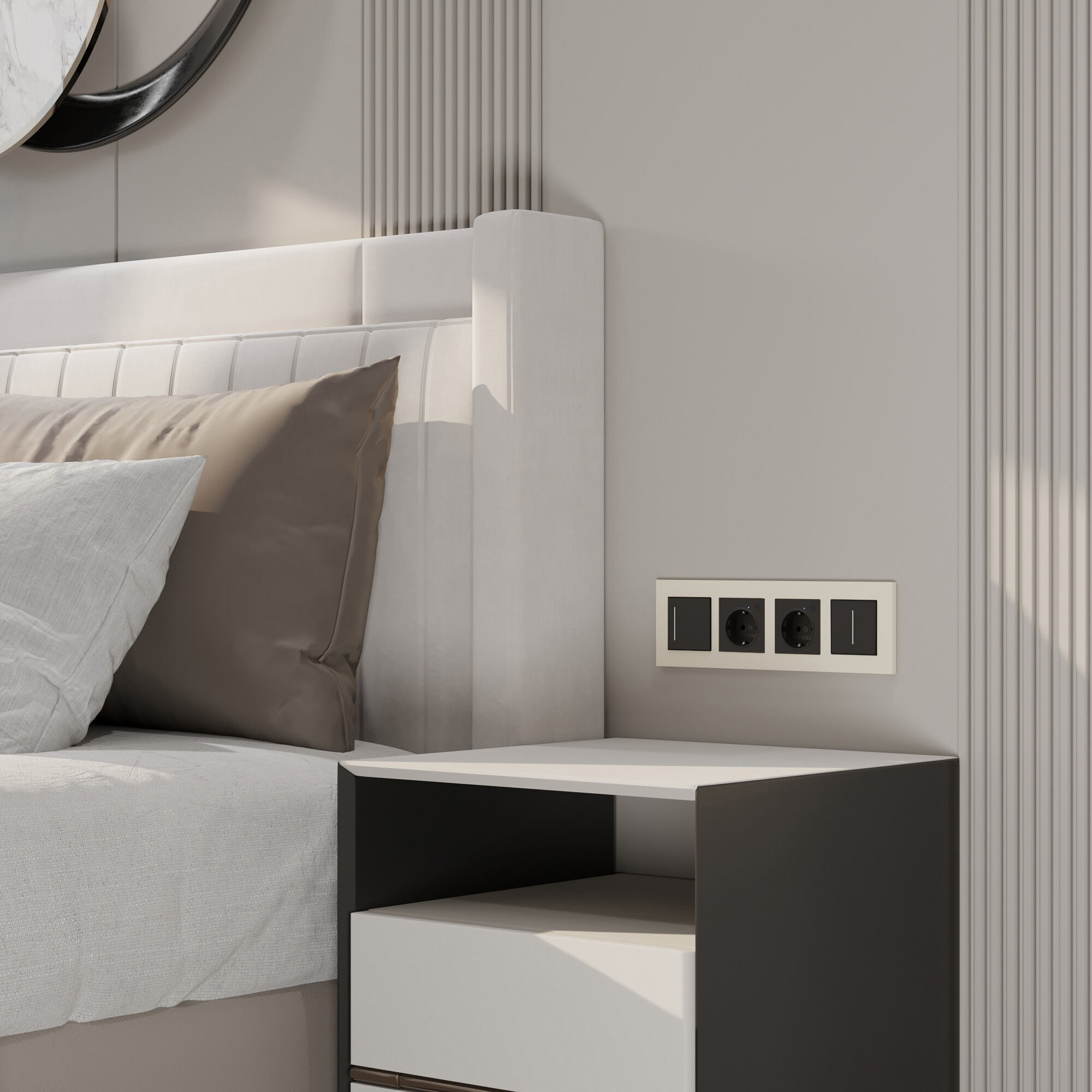 Рамка на 4 поста Slab (айвори софт) Werkel