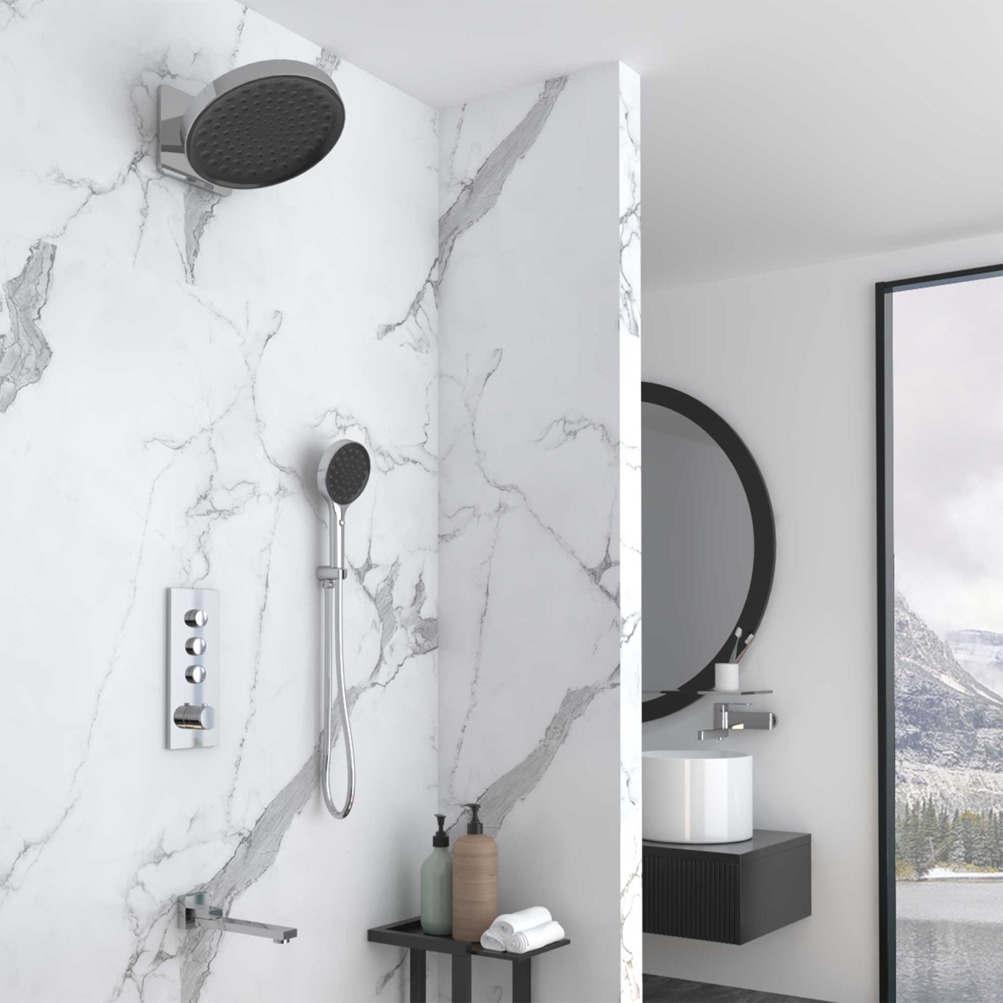 Душевая система Vincea VSFW-433TI3CH встраиваемая в стену цвет хром