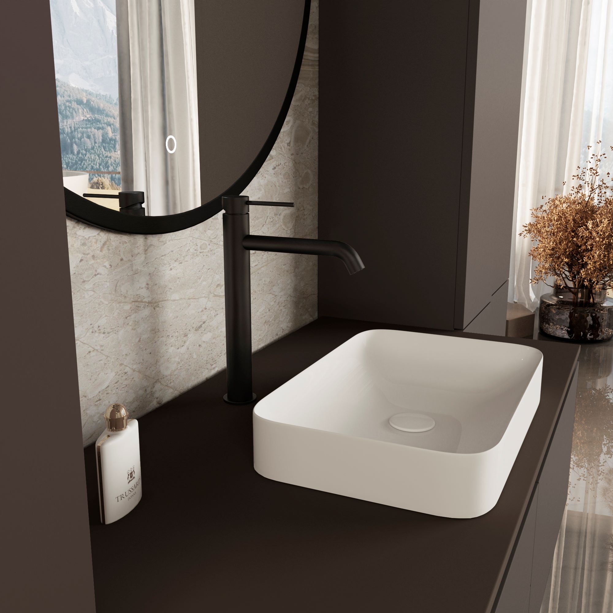 Смеситель Vincea City VBF-2C2MB на столешницу/на раковину черный