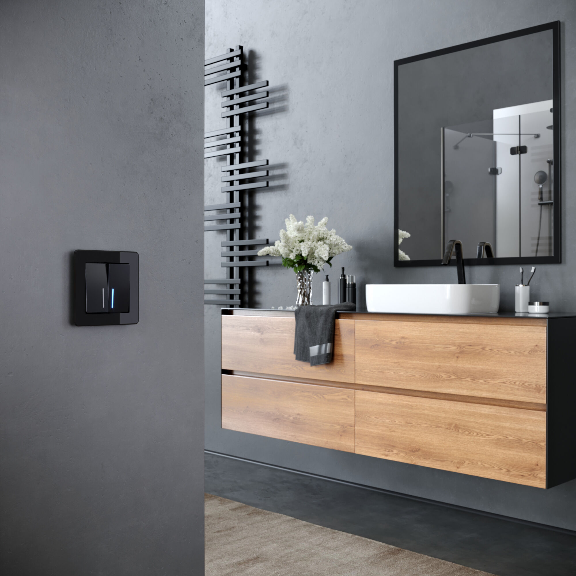 Рамка на 1 пост Acrylic черный Werkel