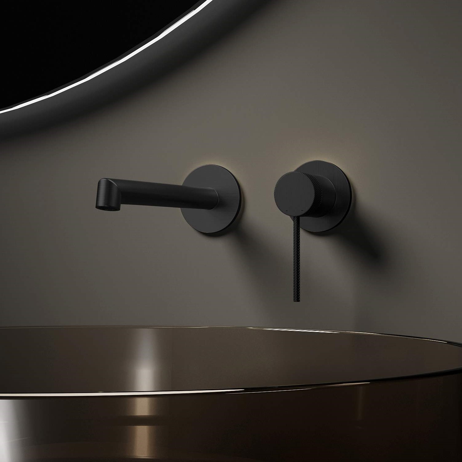 Смеситель Vincea Rim VBFW-2RM1MB встраиваемый в стену черный