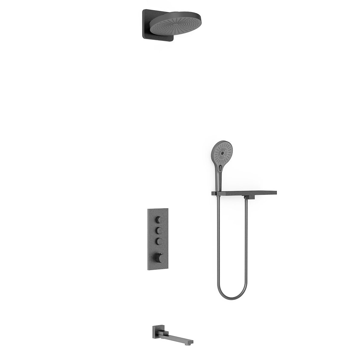 Душевая система Vincea VSFW-433TI1RGM встраиваемая в стену цвет вороненая сталь