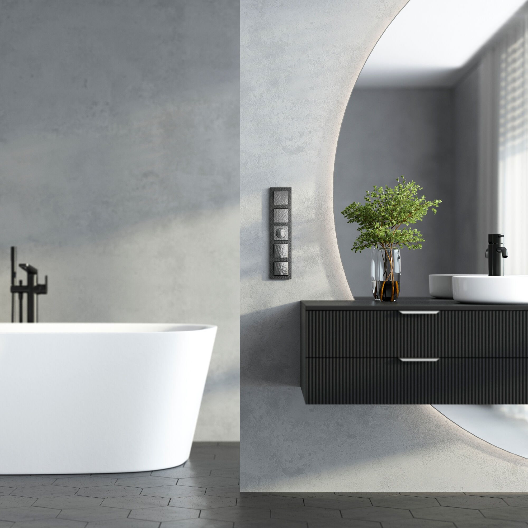 Рамка на 5 постов Hammer (черный) Werkel