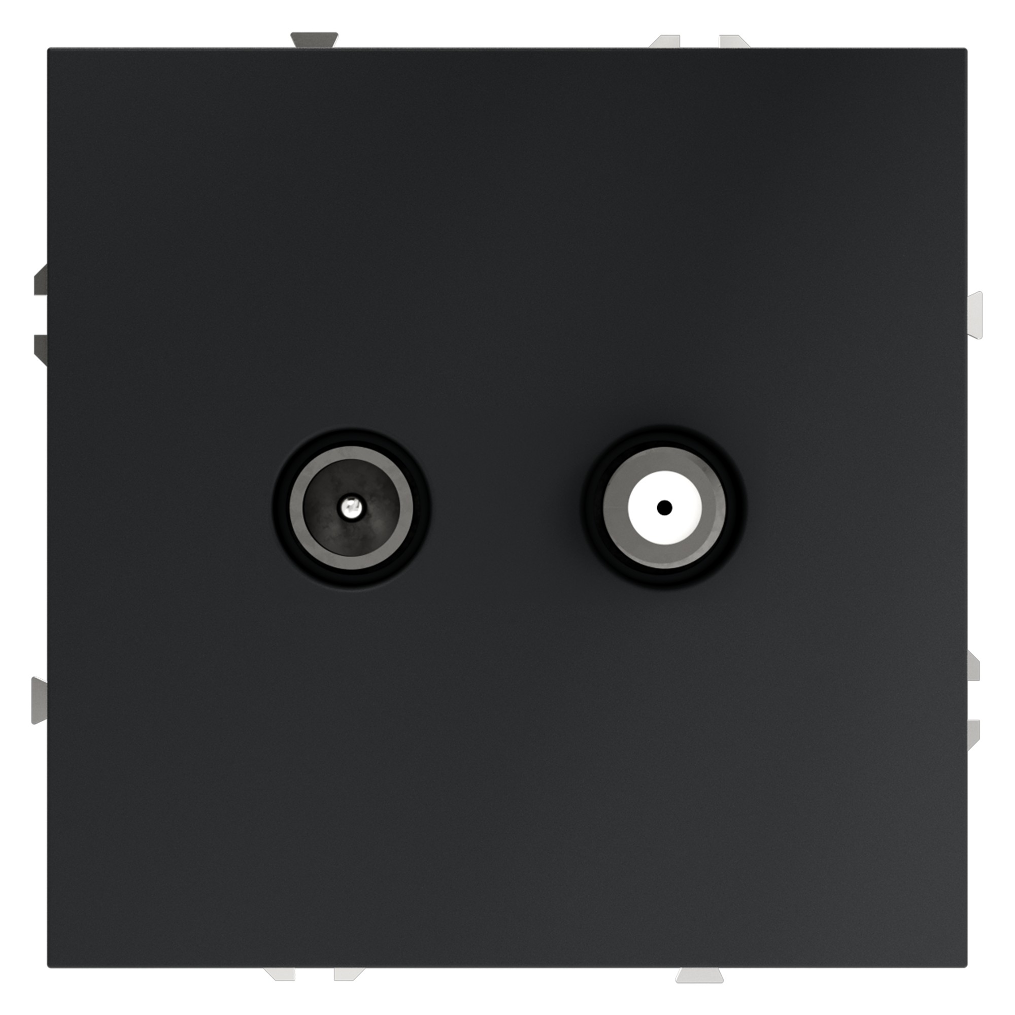 Розетка телевизионная встраиваемая VOLTUM S70 оконечная TV+SAT, (графит)