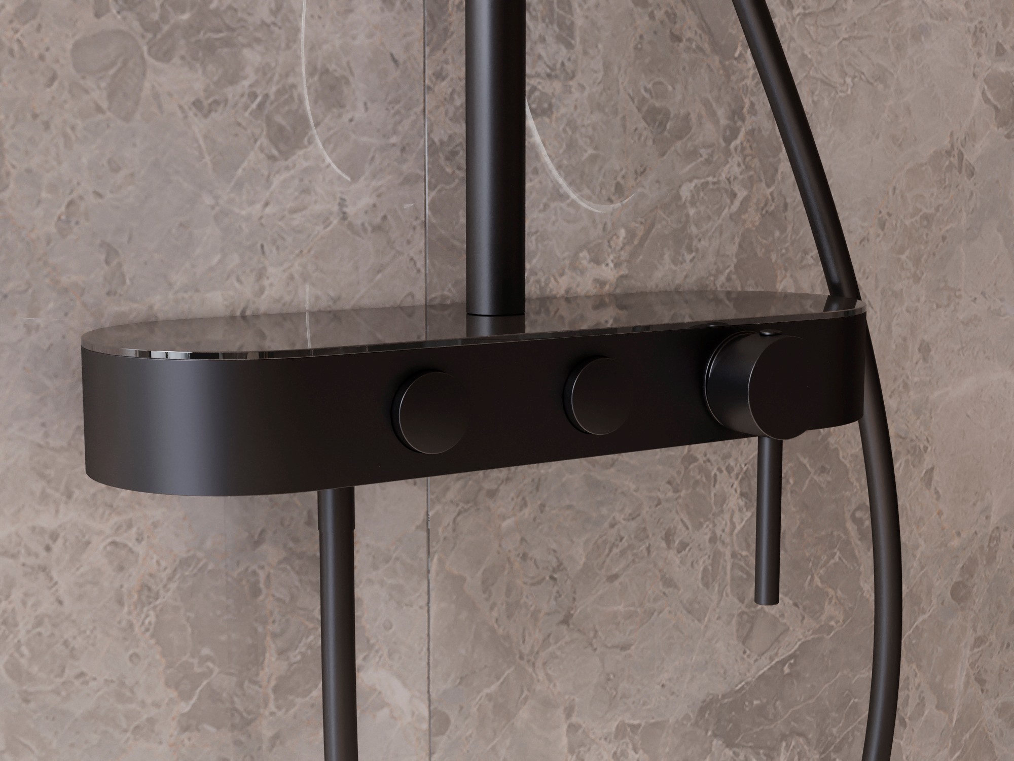 Душевая стойка Vincea VSFS-402MB настенная цвет черный