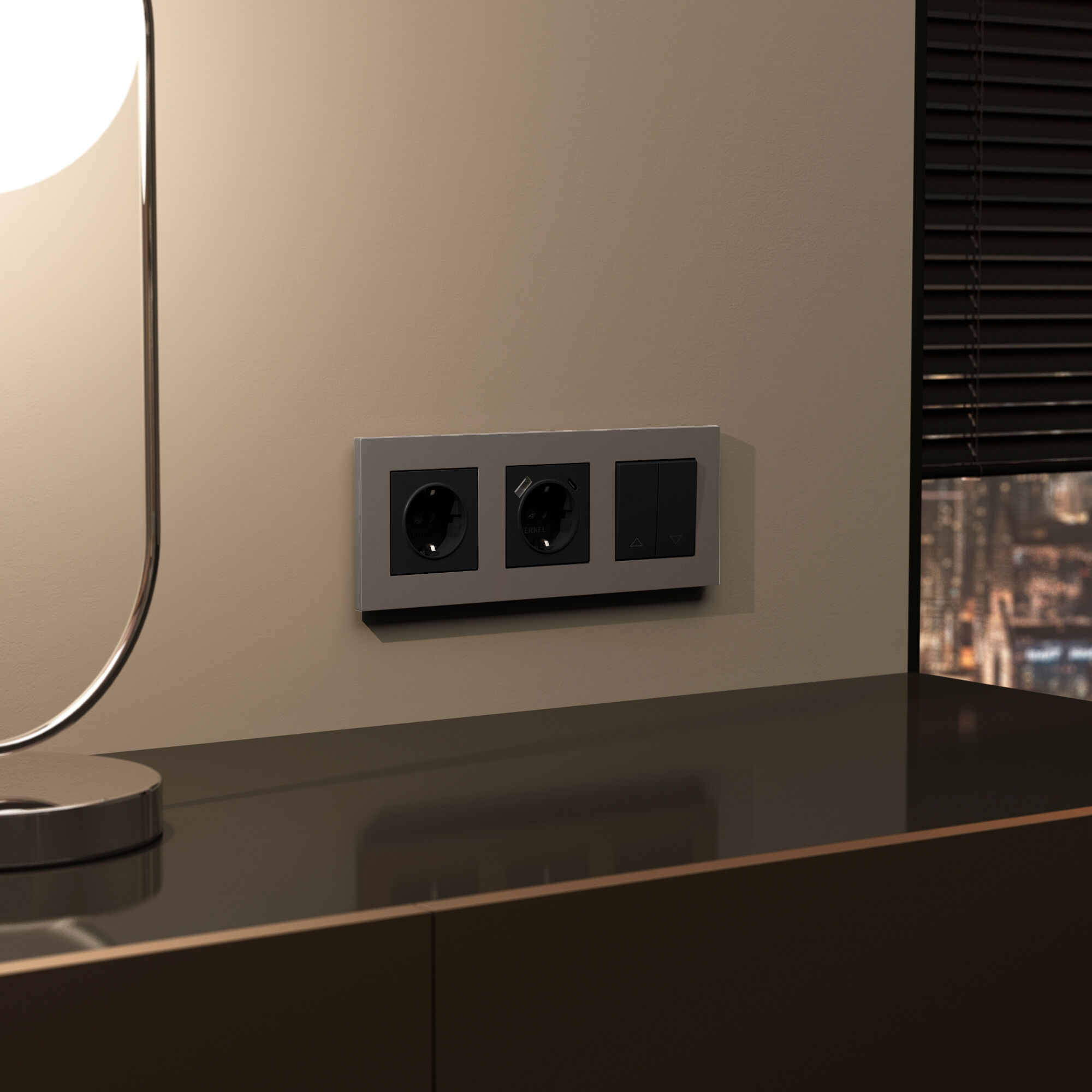 Выключатель жалюзи (черный матовый) Werkel