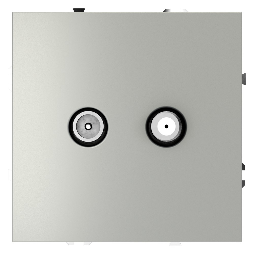 Розетка телевизионная встраиваемая VOLTUM S70 оконечная TV+SAT, (сталь)