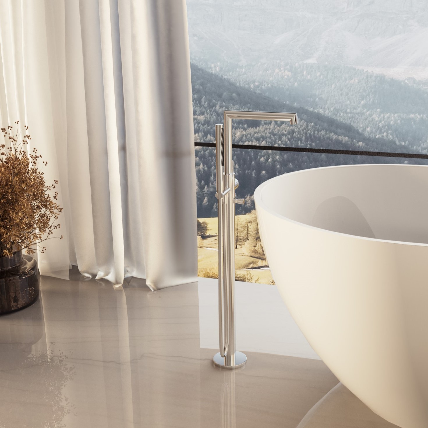 Смеситель Vincea Rim VTF-2RMCH напольный хром