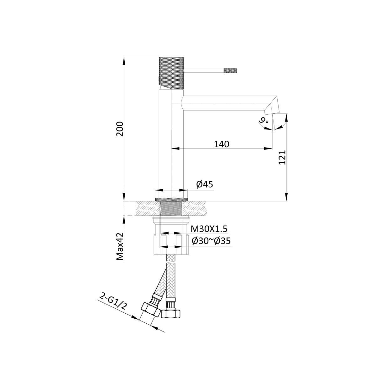Смеситель Vincea Desire VBF-1D1GM на раковину вороненая сталь