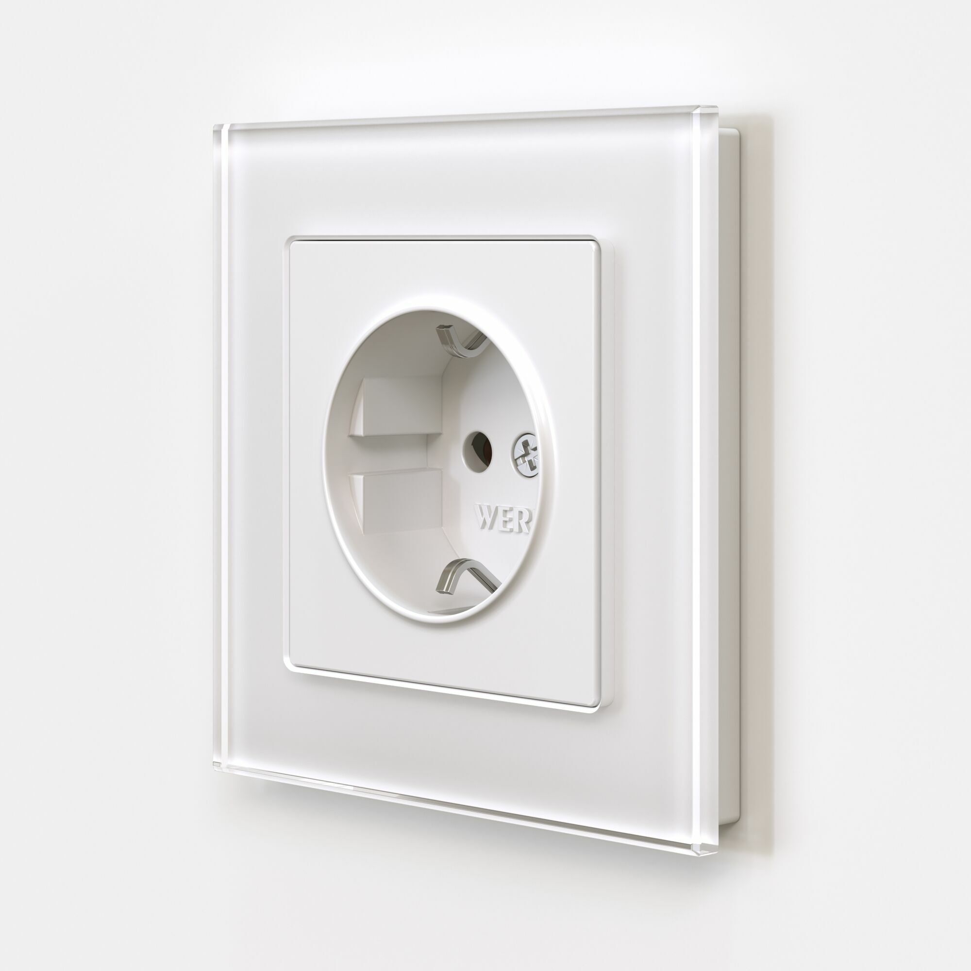 Розетка с заземлением (белый матовый) Werkel