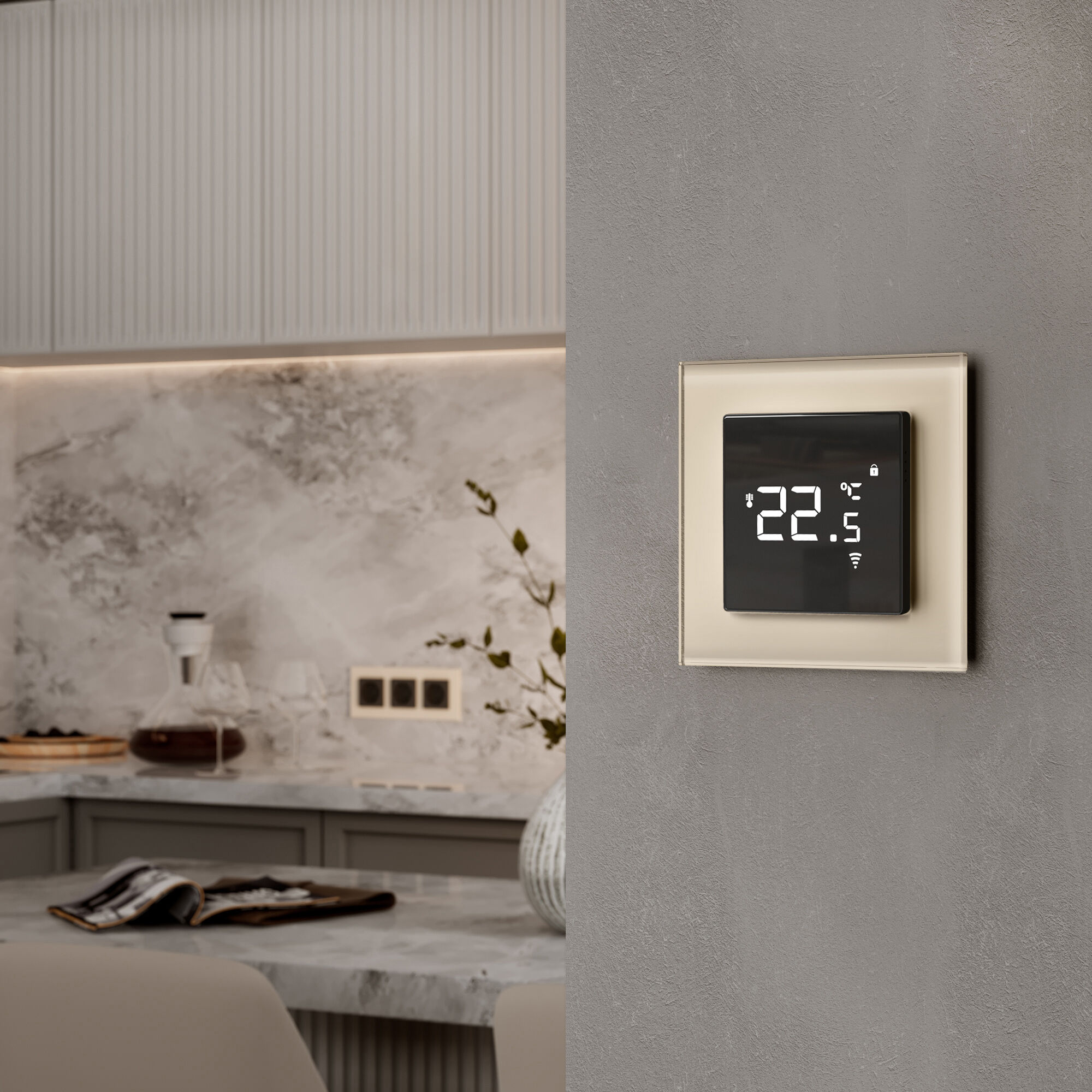 Рамка на 1 пост (молочный, стекло) Werkel