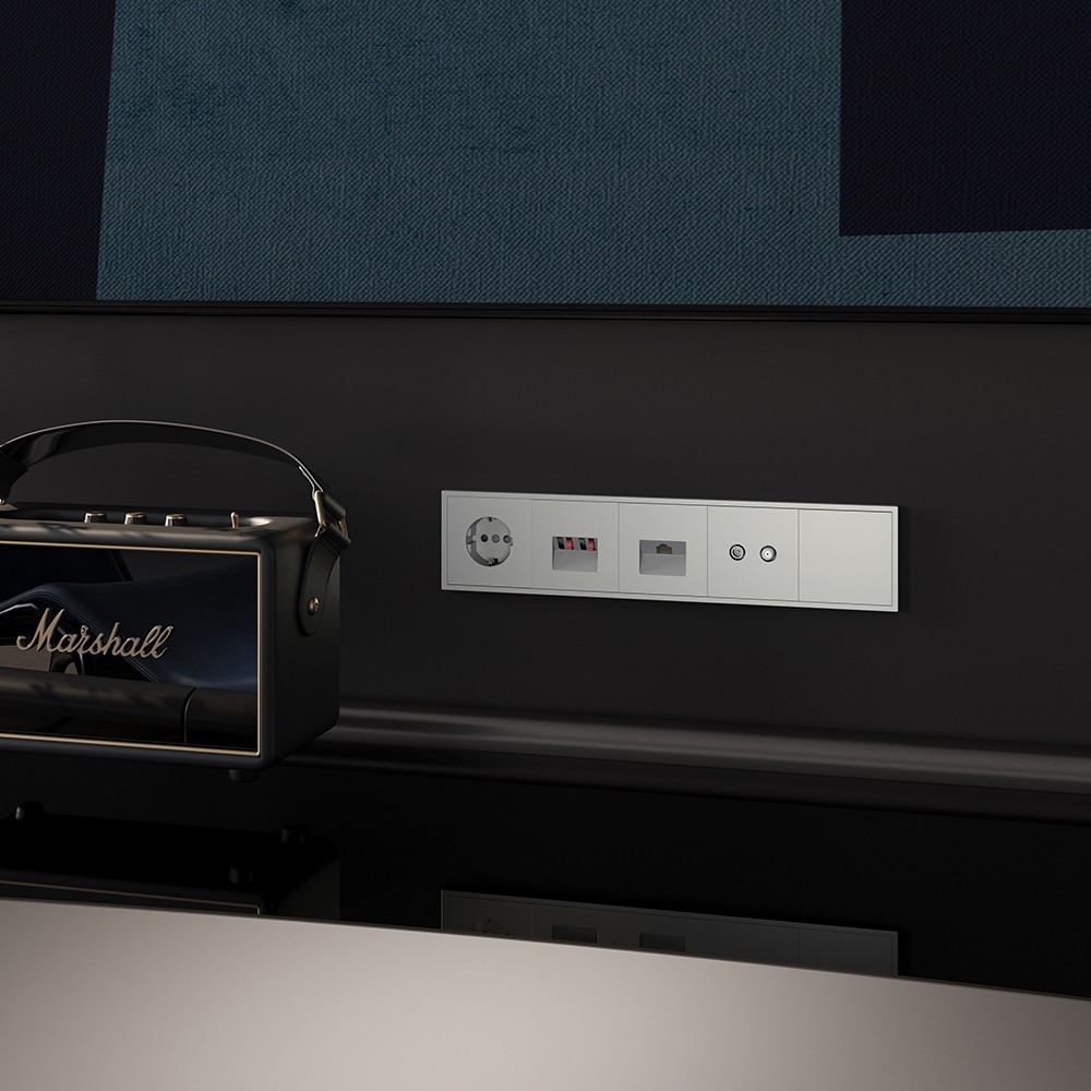 Розетка компьютерная встраиваемая VOLTUM S70 RJ45 кат.6, (сталь)