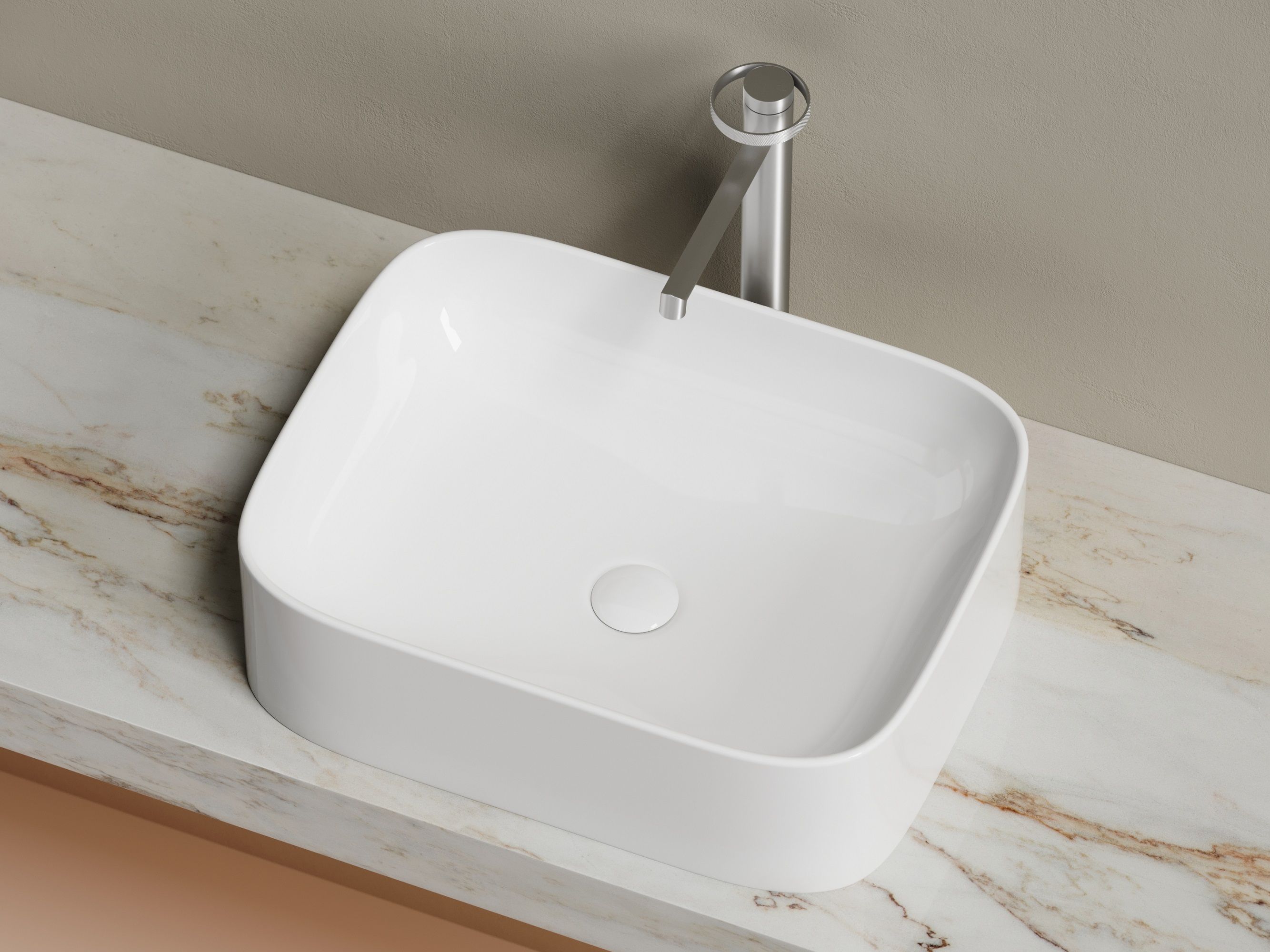 Умывальник чаша накладная прямоугольная CN6052