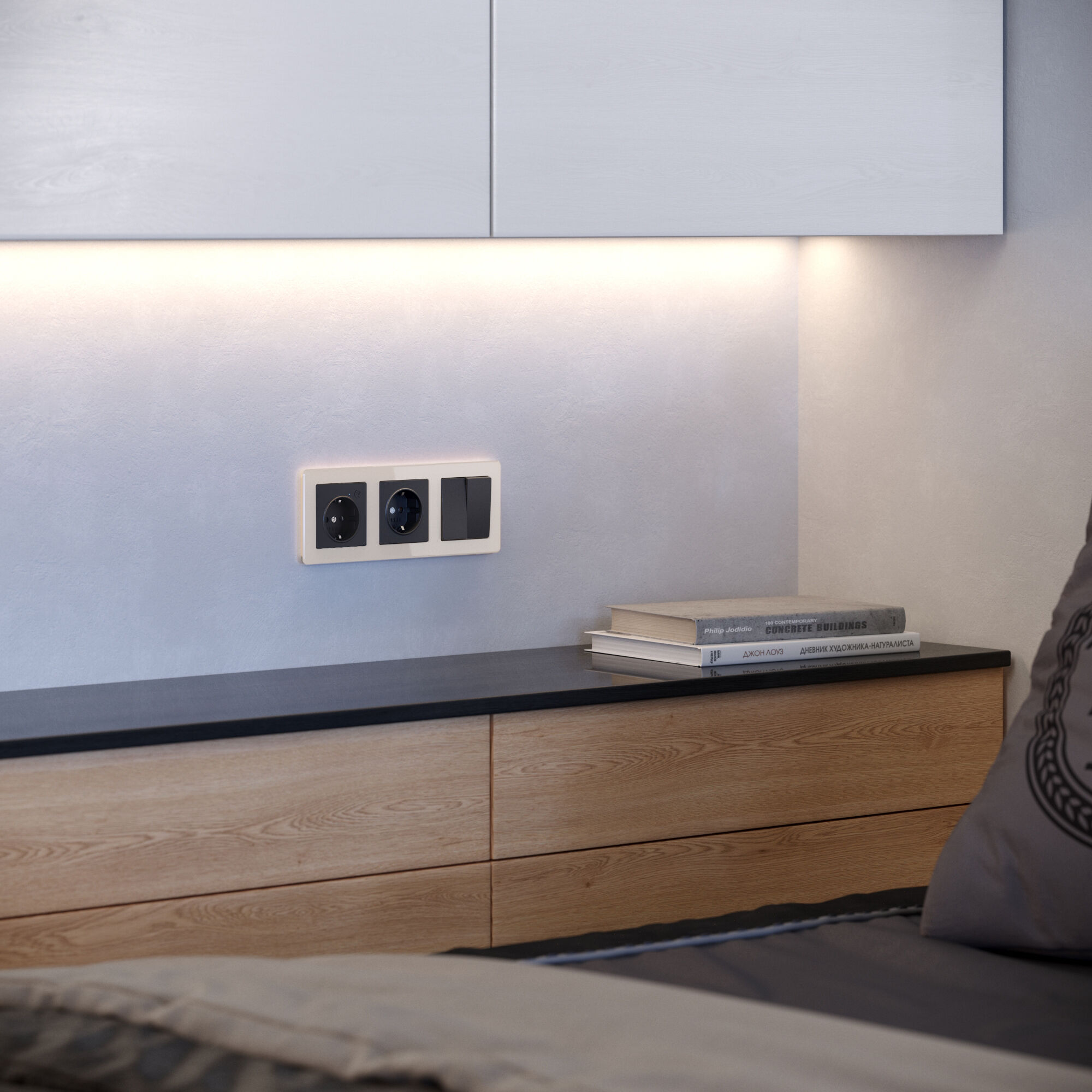 Рамка на 3 поста Acrylic айвори Werkel