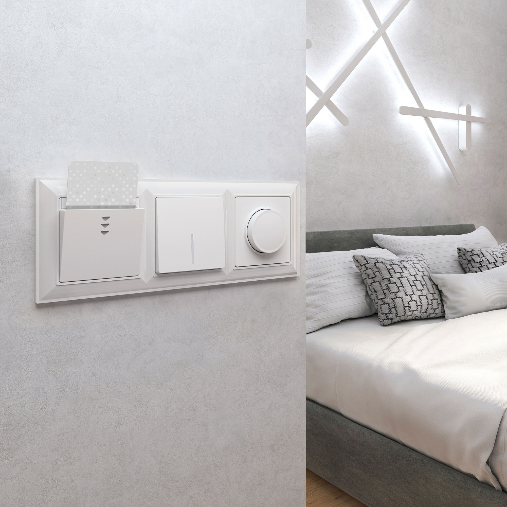 Электронный карточный выключатель (белый глянцевый) Werkel