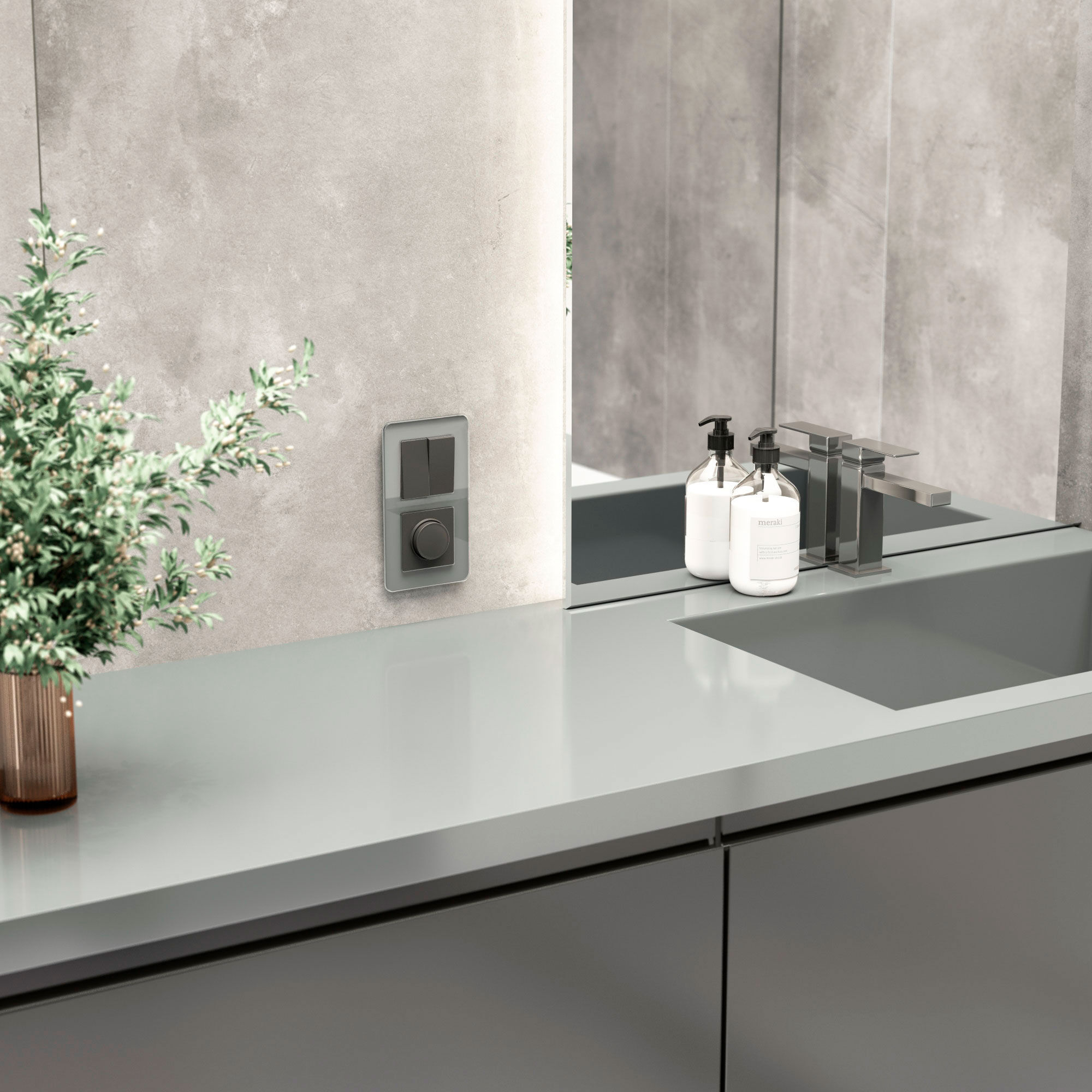 Рамка из стекла на 2 поста Elite графит Werkel