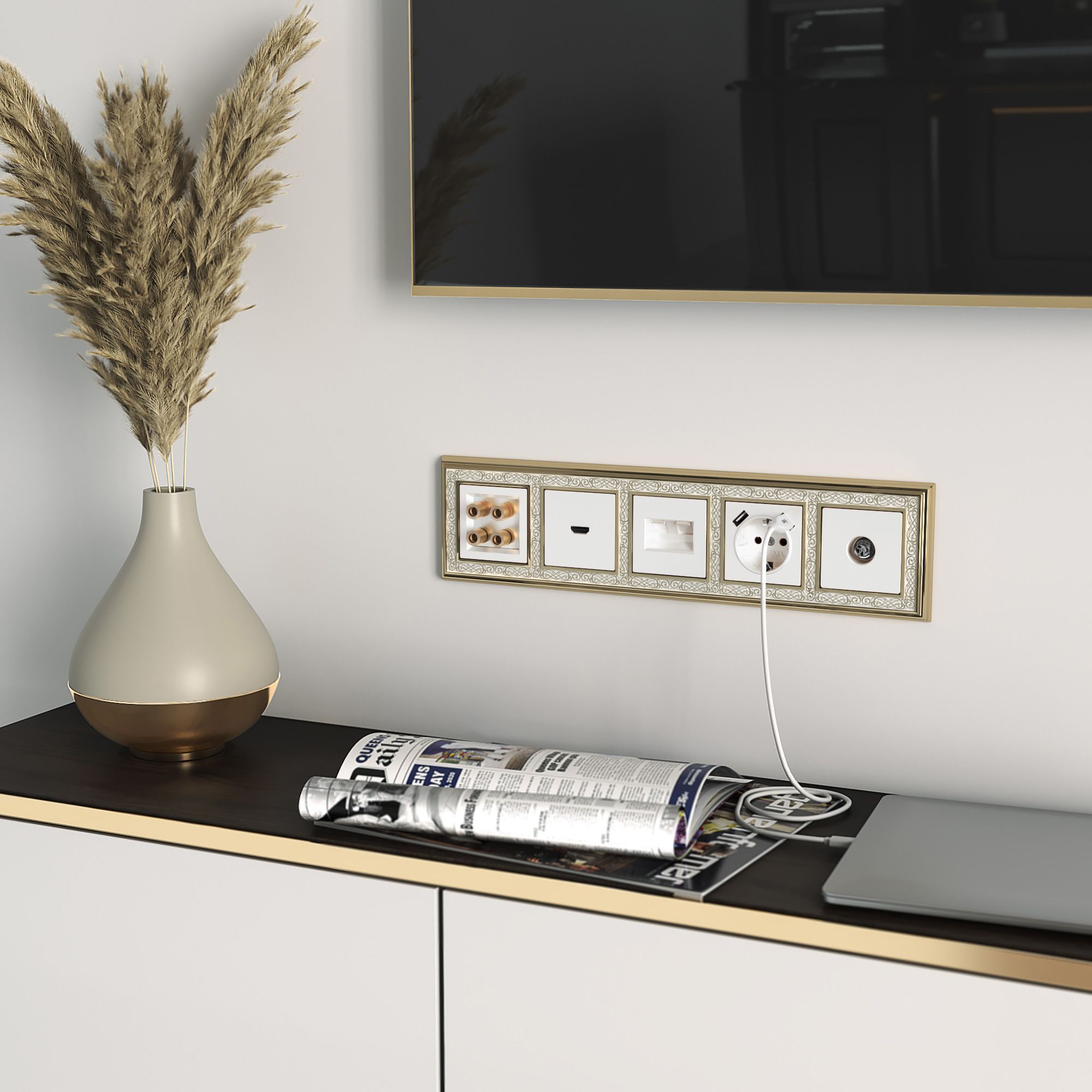 Акустическая розетка (белый глянцевый) Werkel