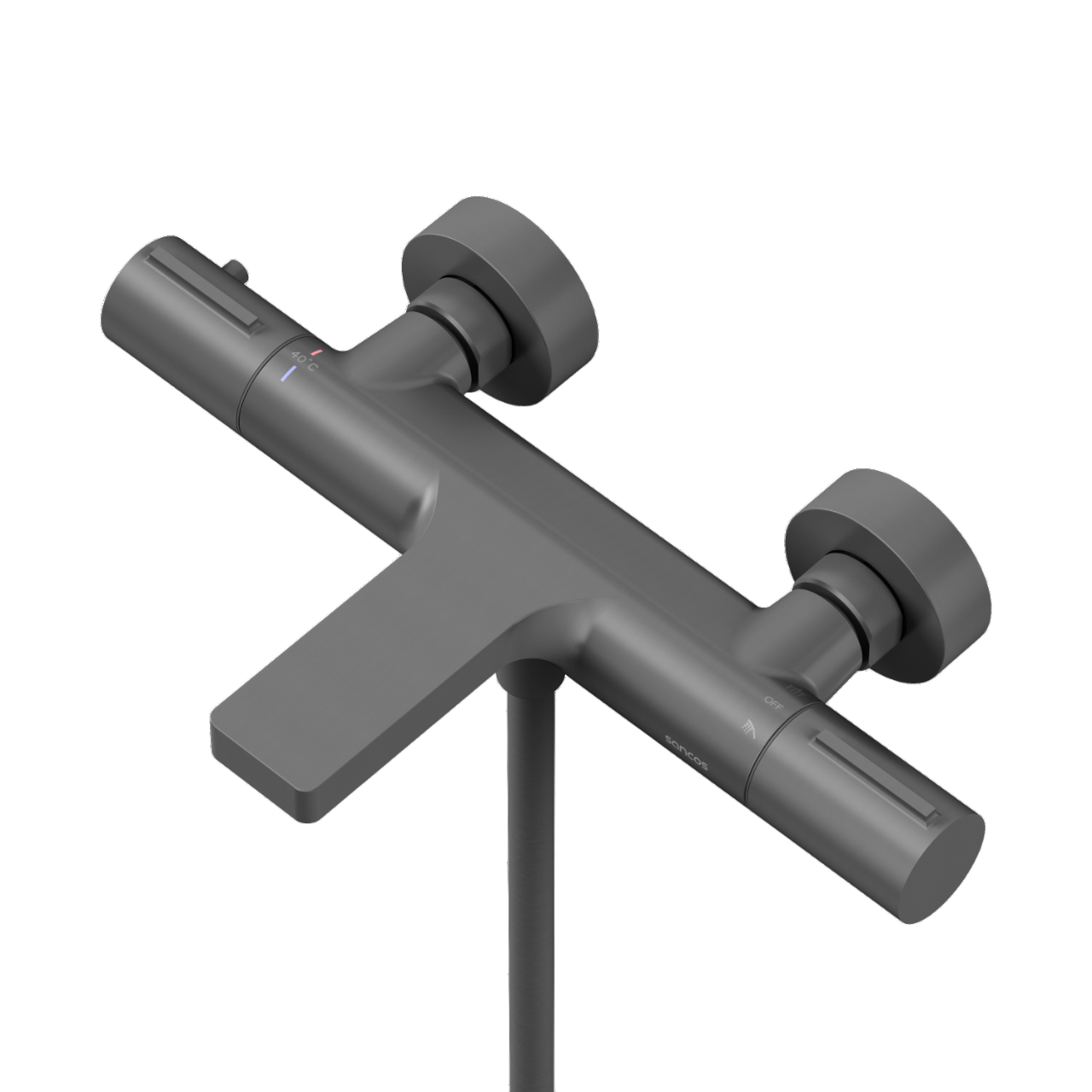 Термостатический смеситель для ванны с душем Etna, вороненая сталь SC9006GG