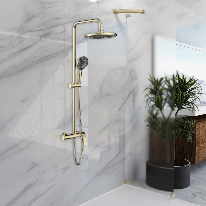 Душевая стойка Vincea Arco VSFS-4AR1BG настенная цвет брашированное золото