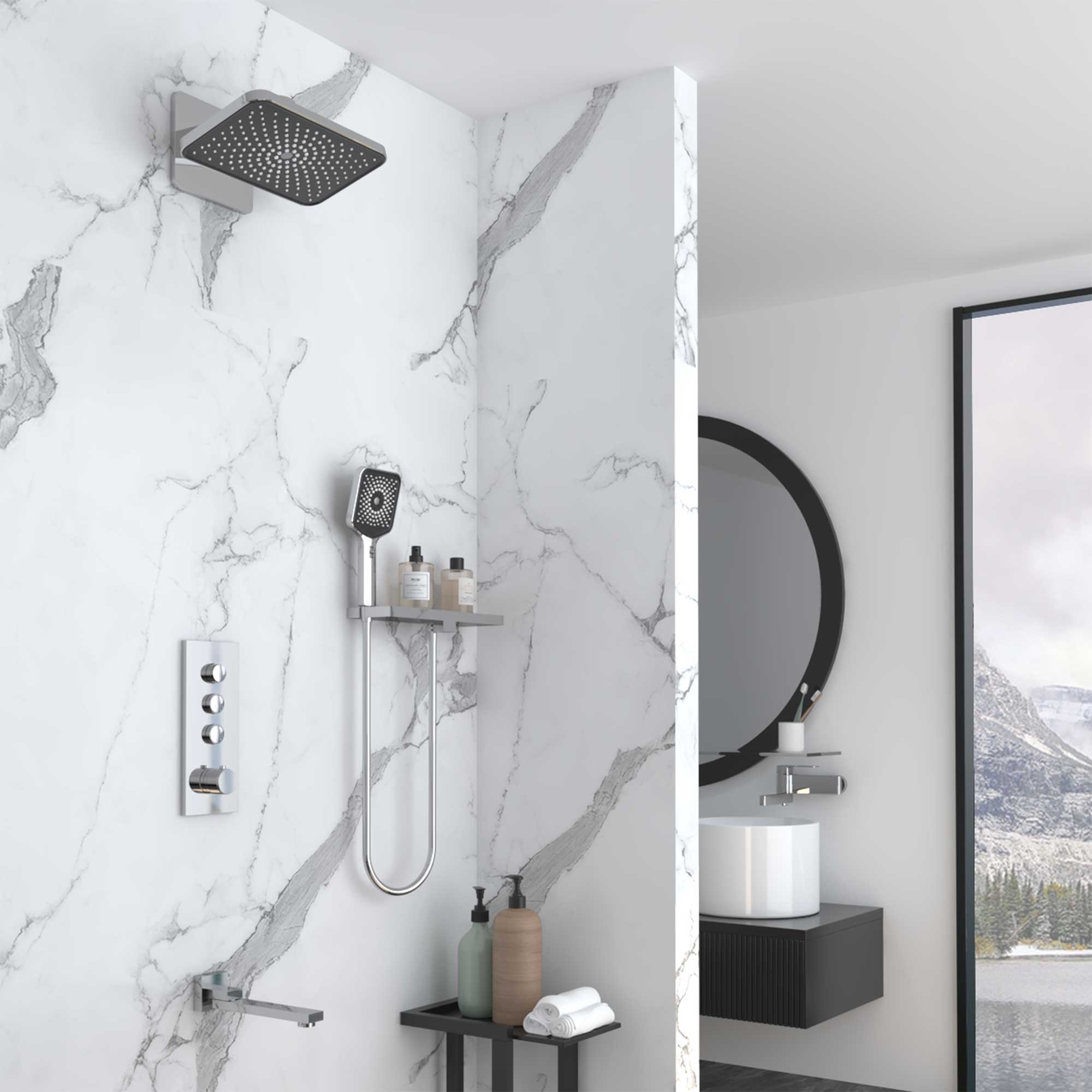 Душевая система Vincea VSFW-433TI4RCH встраиваемая в стену цвет хром