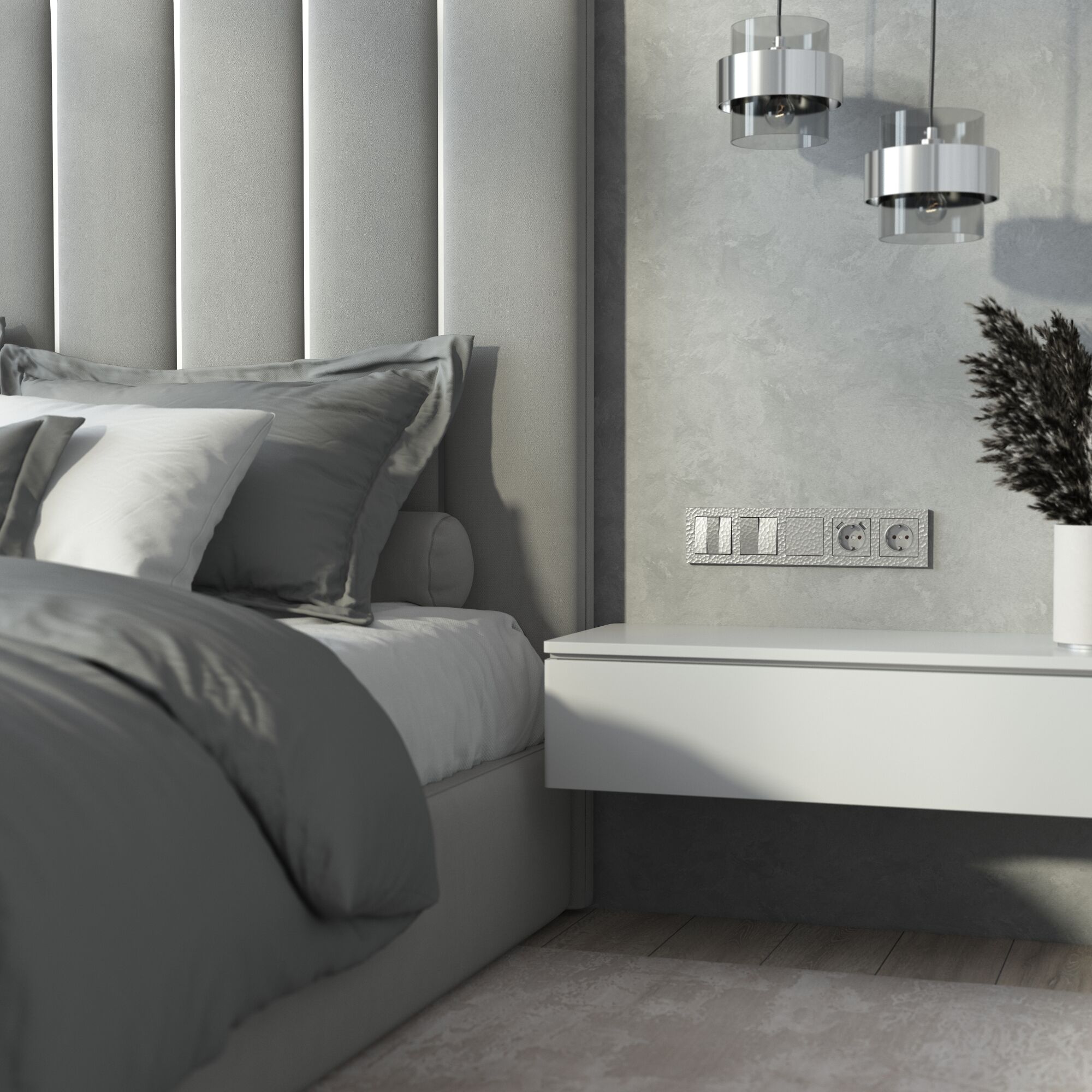 Рамка на 5 постов Hammer (серебряный) Werkel