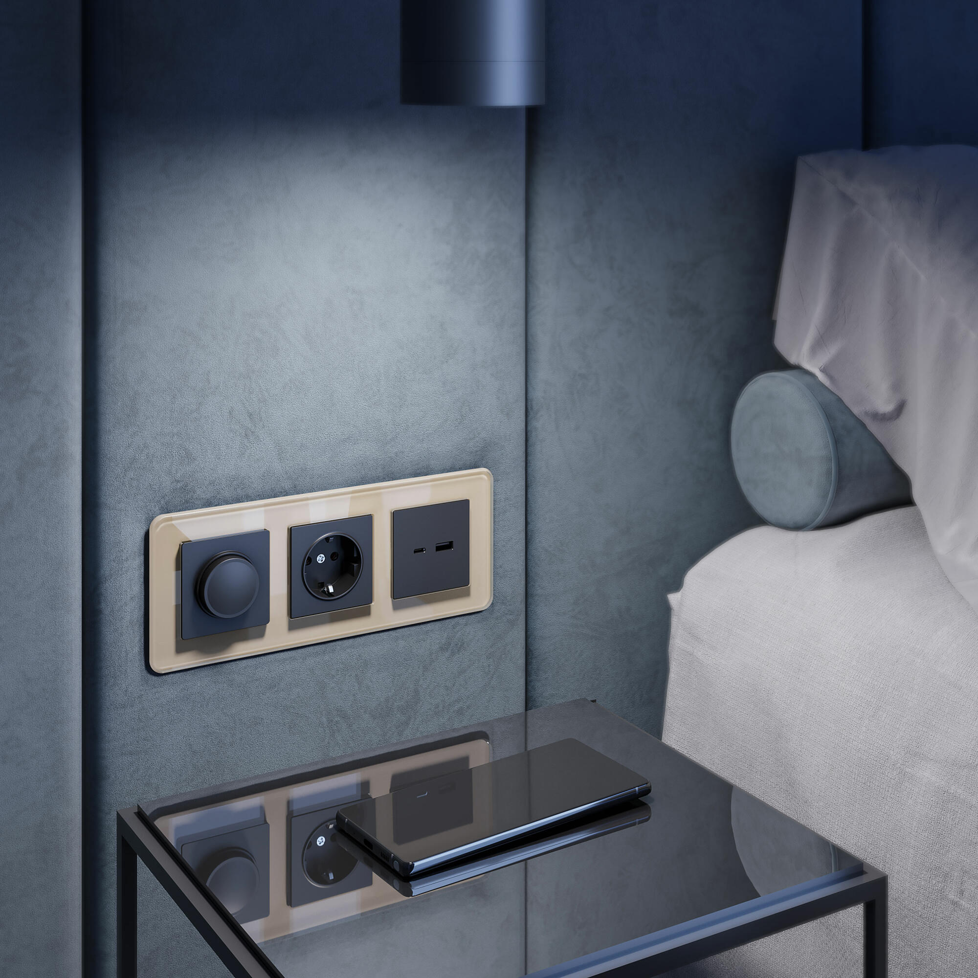 Рамка из стекла на 3 поста Elite айвори Werkel