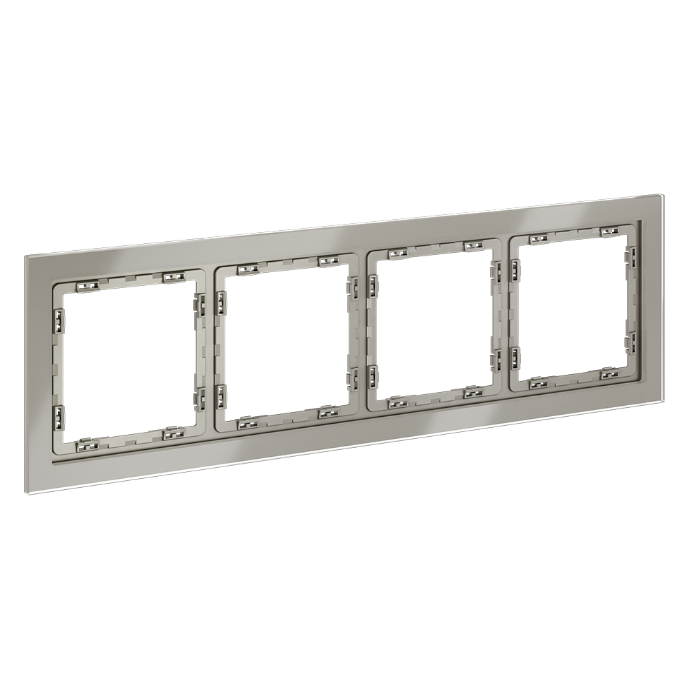 Рамка стеклянная VOLTUM S70 на 4 поста, (шелк, стекло)