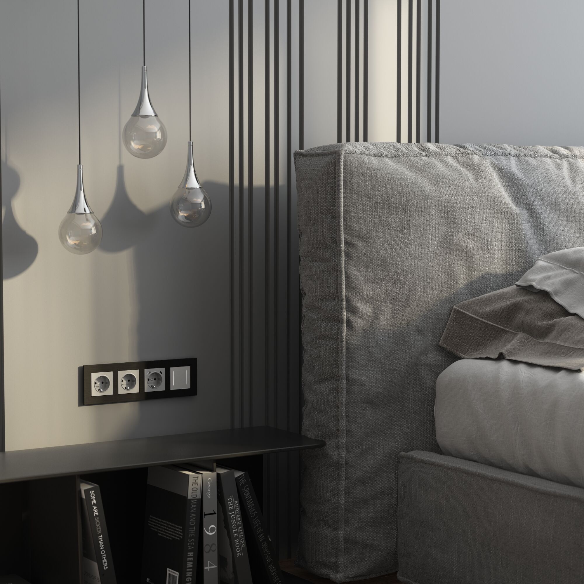 Рамка на 4 поста AluMax (черный алюминий) Werkel