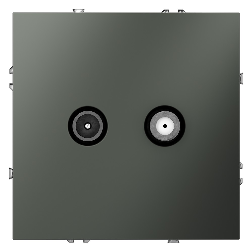 Розетка телевизионная встраиваемая VOLTUM S70 оконечная TV+SAT, (титан)