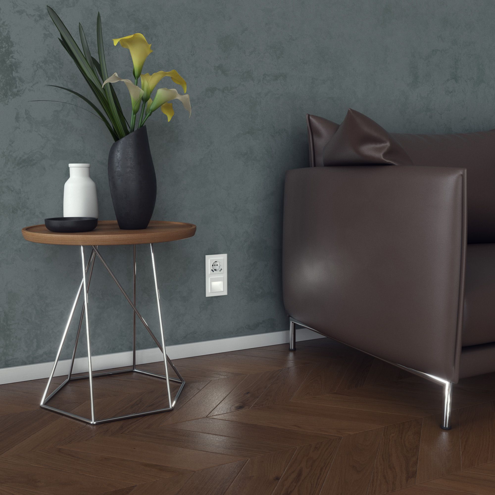 Рамка на 2 поста (белый матовый, стекло) Werkel