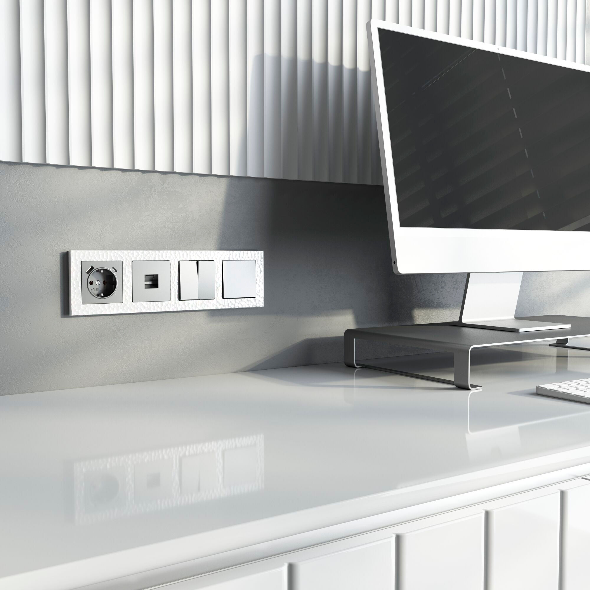 Рамка на 4 поста Hammer (белый) Werkel