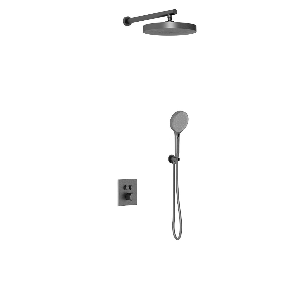 Душевая система Vincea VSFW-3I21T2GM встраиваемая в стену цвет вороненая сталь