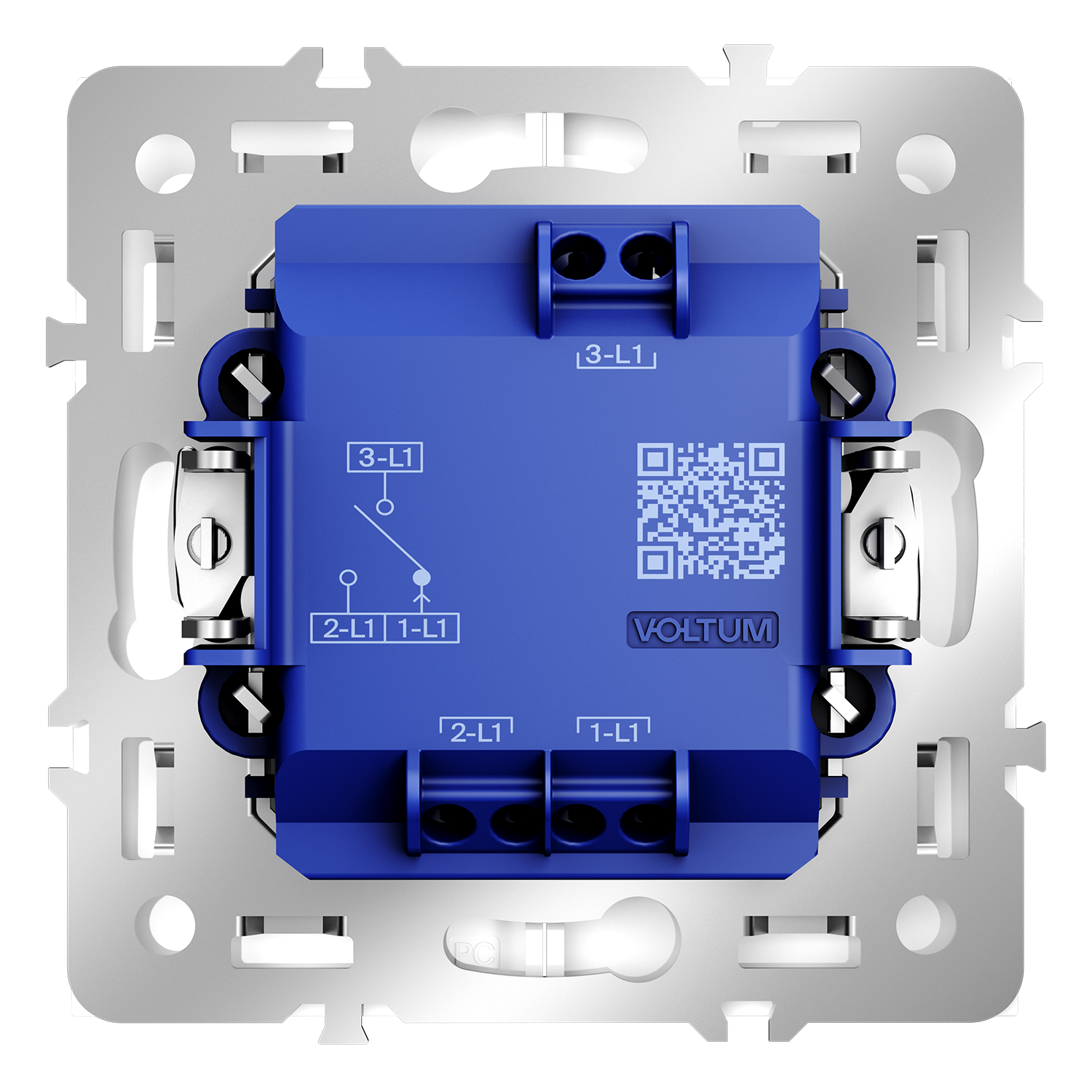 Выключатель встраиваемый VOLTUM S70 для жалюзи 10А, (белый глянцевый)