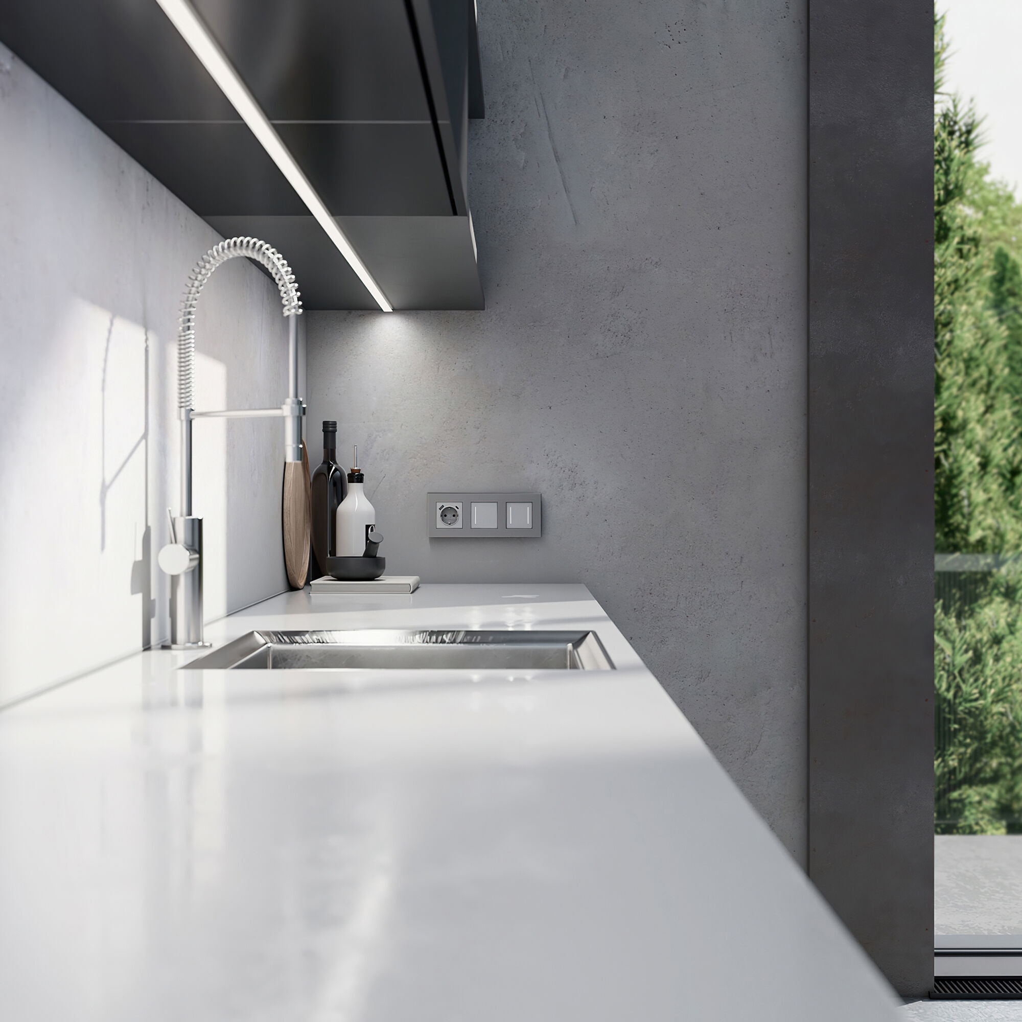 Рамка на 3 поста Slab (серебро софт) Werkel