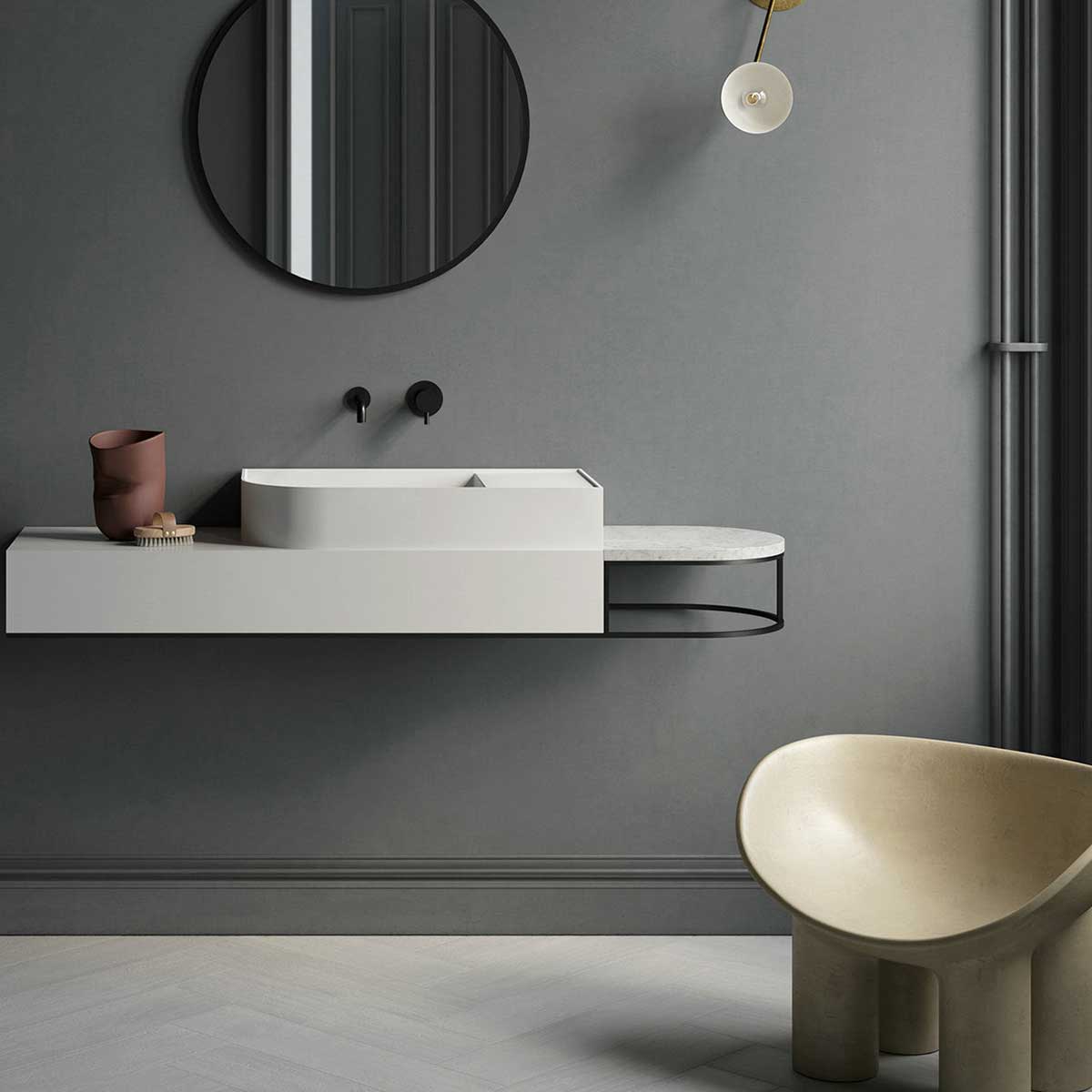 Смеситель Vincea Desire VBFW-1D1MB настенный черный