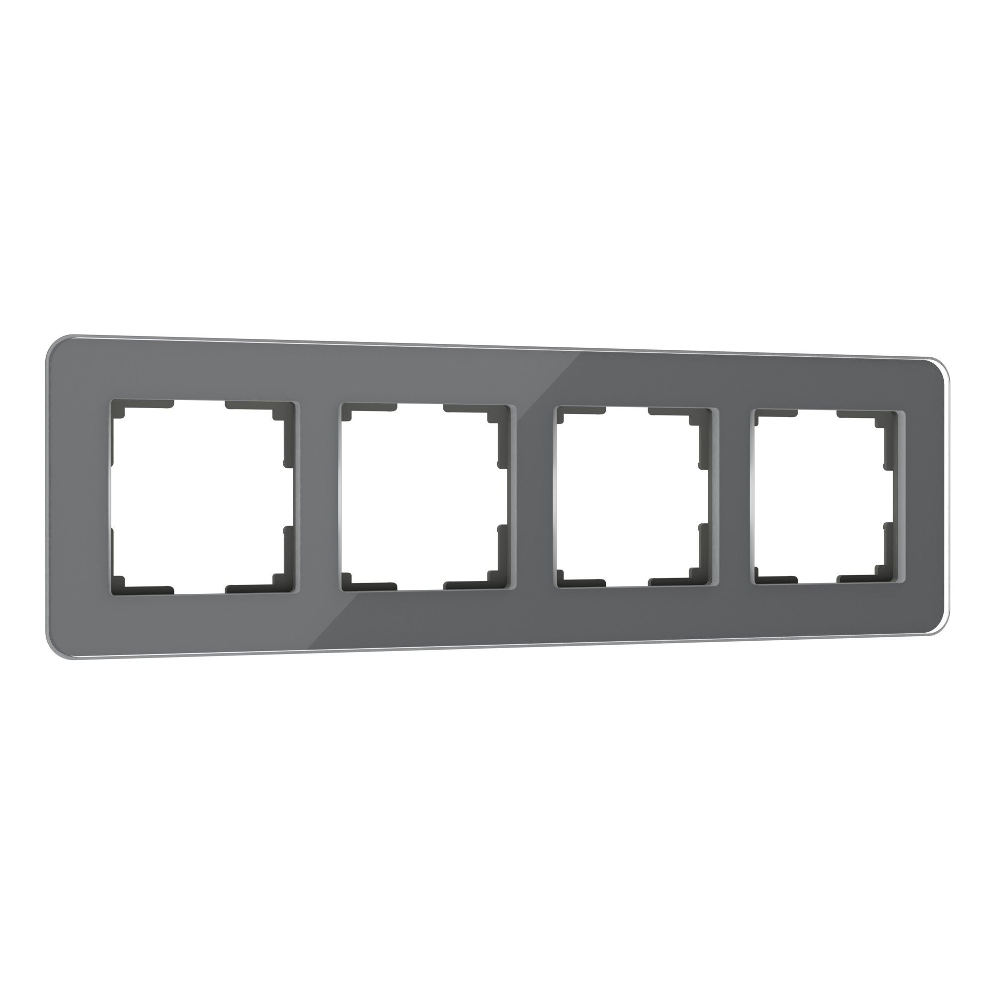 Рамка из стекла на 4 поста Elite графит Werkel