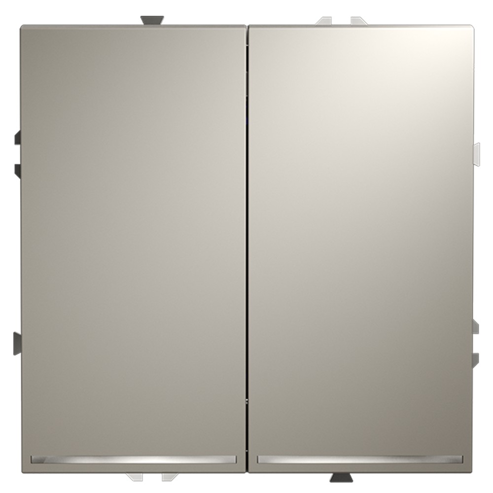 Выключатель встраиваемый VOLTUM S70 двухклавишный с подсветкой 10А, (кашемир)