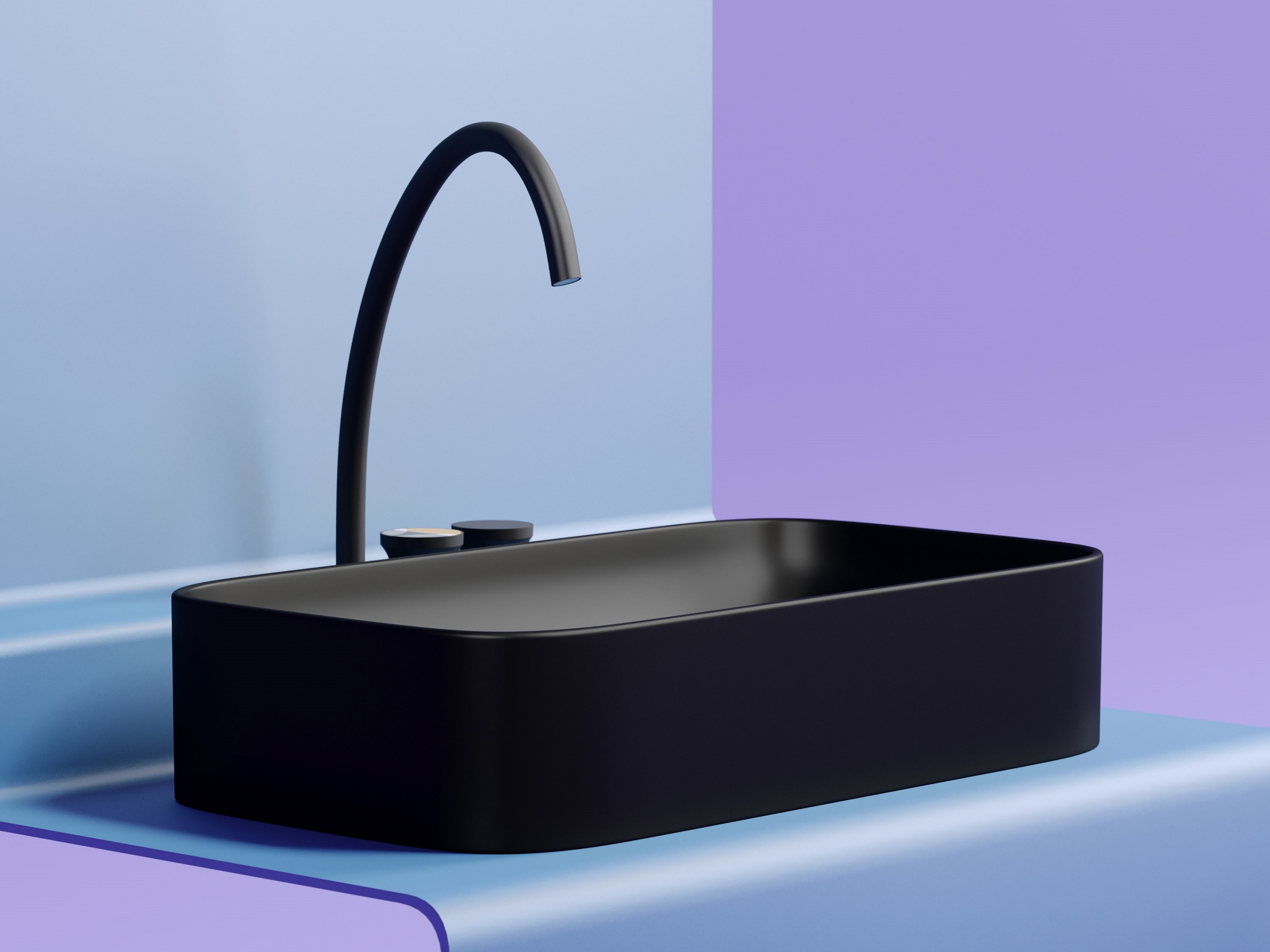 Умывальник чаша накладная прямоугольная CN6054MB